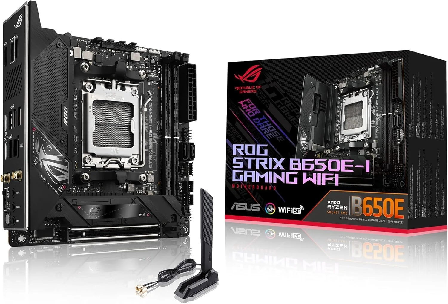 مادربرد ASUS ROG Strix B650E-I Gaming WiFi Mini-ITX – سوکت AMD AM5، چیپست B650E، USB 3.2 Gen 2