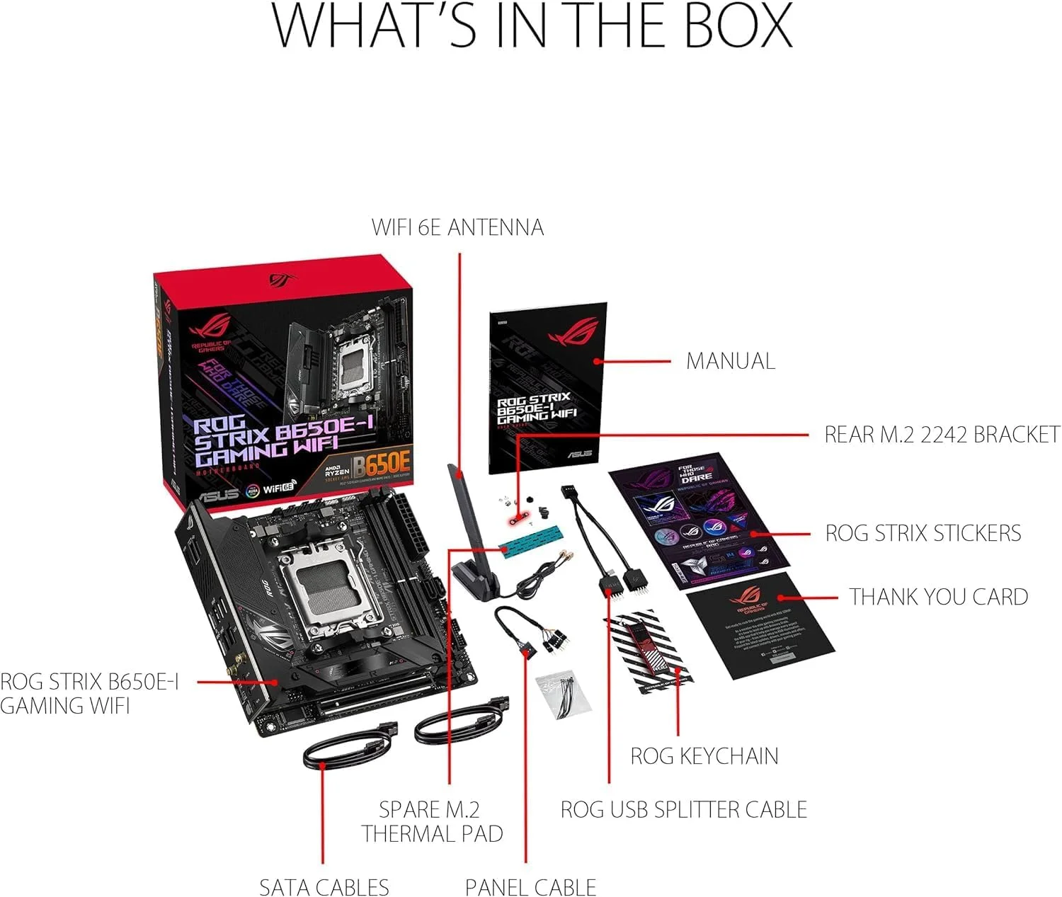 مادربرد ASUS ROG Strix B650E-I Gaming WiFi Mini-ITX – سوکت AMD AM5، چیپست B650E، USB 3.2 Gen 2