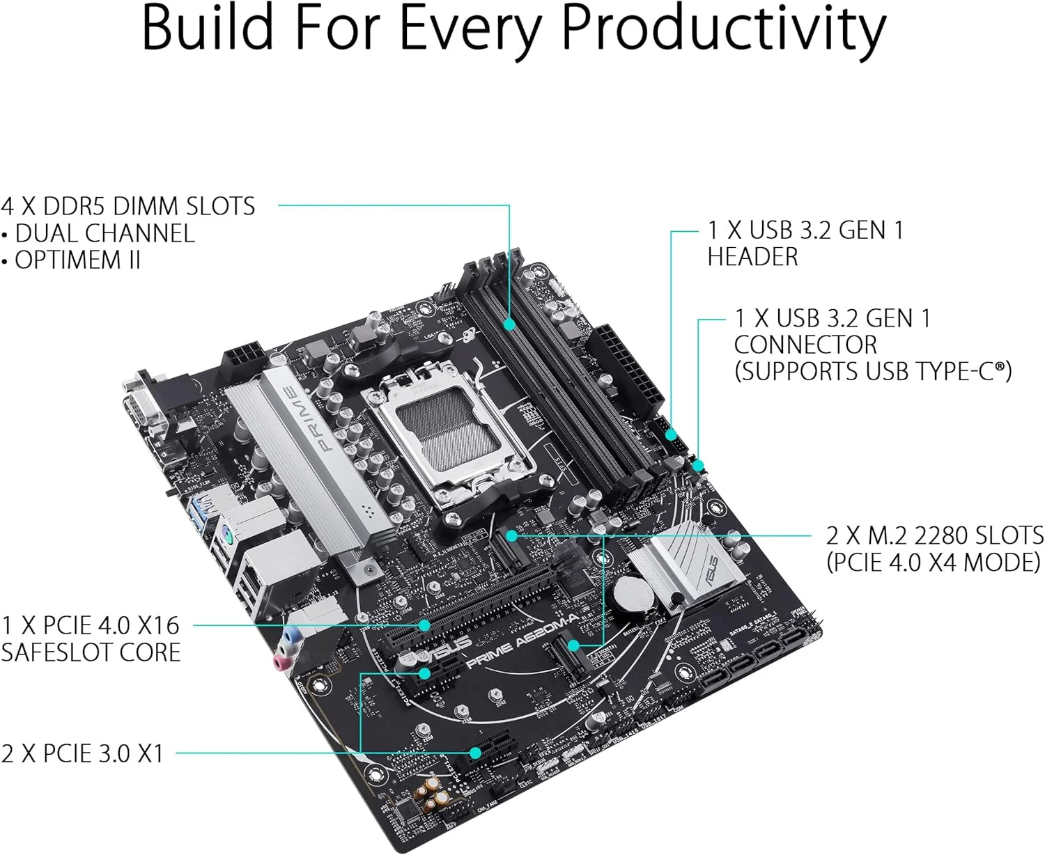 مادربرد تجاری ASUS Prime A620M-A-CSM AMD AM5 (Ryzen 7000) mATX (PCIe 4.0، DDR5، 2xM.2 Slots، 1Gb LAN، DisplayPort/HDMI، پورت های USB 3.2 Gen 1، USB Type-C جلو، BIOS Flashback، هدر RGB، ACCE) مادربرد تجاری ASUS Prime A620M-A-CSM AMD AM5 (Ryzen 7000) mATX (PCIe 4.0، DDR5، 2xM.2 Slots، 1Gb LAN، DisplayPort/HDMI، پورت های USB 3.2 Gen 1، USB Type-C جلو، BIOS Flashback، هدر RGB، ACCE)