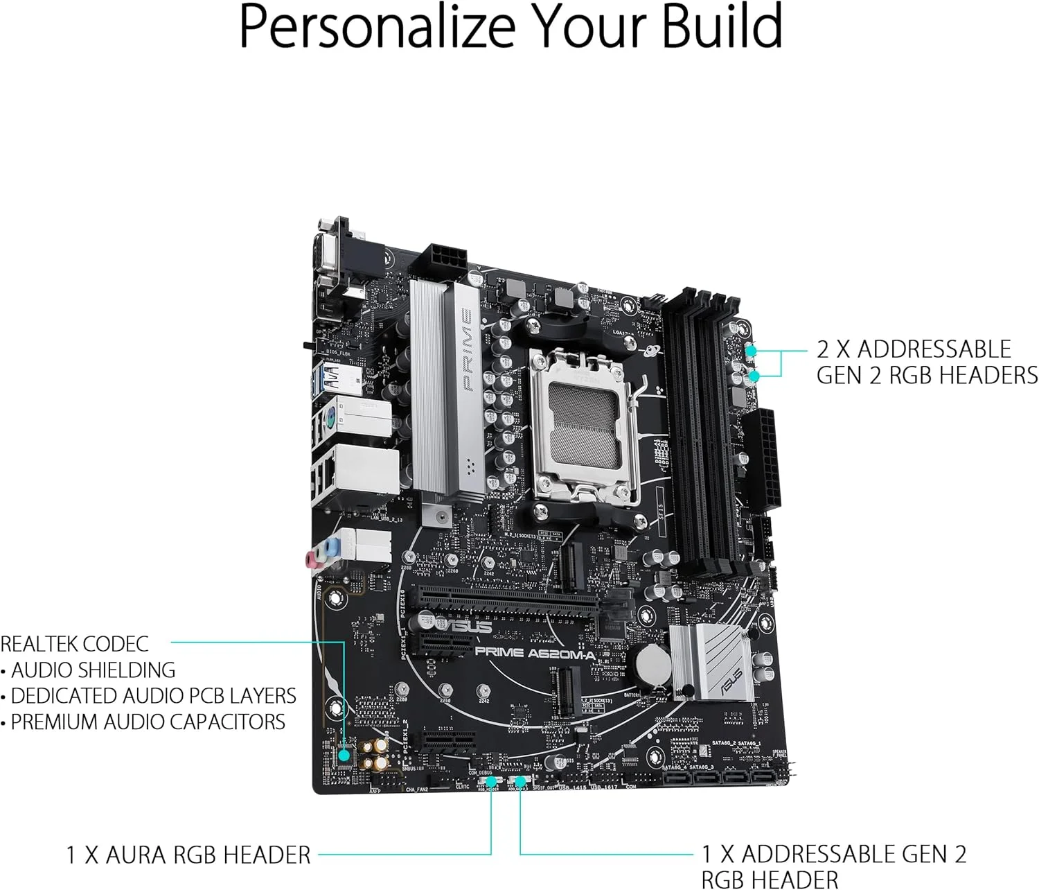 مادربرد تجاری ASUS Prime A620M-A-CSM AMD AM5 (Ryzen 7000) mATX (PCIe 4.0، DDR5، 2xM.2 Slots، 1Gb LAN، DisplayPort/HDMI، پورت های USB 3.2 Gen 1، USB Type-C جلو، BIOS Flashback، هدر RGB، ACCE) مادربرد تجاری ASUS Prime A620M-A-CSM AMD AM5 (Ryzen 7000) mATX (PCIe 4.0، DDR5، 2xM.2 Slots، 1Gb LAN، DisplayPort/HDMI، پورت های USB 3.2 Gen 1، USB Type-C جلو، BIOS Flashback، هدر RGB، ACCE)
