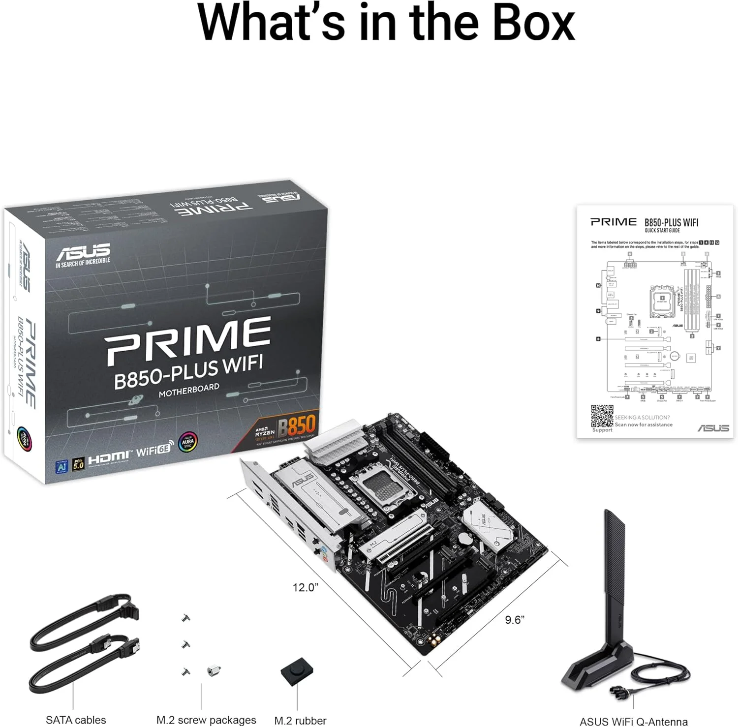 مادربرد ایسوس پرایم B850-PLUS WiFi AMD AM5 AMD B850 ATX، DDR5، آماده PCIe 5.0، 3X M.2، Wi-Fi 6E، LAN 2.5 گیگابیتی، DisplayPort، HDMI™، USB 10Gbps Type-A & Type-C®، BIOS Flashback™، Aura Sync، AI Advisor