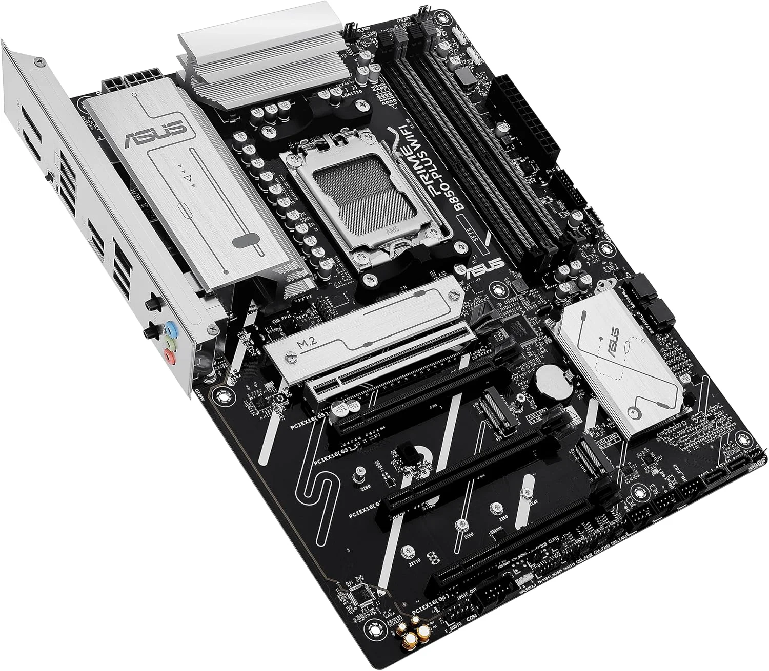 مادربرد ایسوس پرایم B850-PLUS WiFi AMD AM5 AMD B850 ATX، DDR5، آماده PCIe 5.0، 3X M.2، Wi-Fi 6E، LAN 2.5 گیگابیتی، DisplayPort، HDMI™، USB 10Gbps Type-A & Type-C®، BIOS Flashback™، Aura Sync، AI Advisor