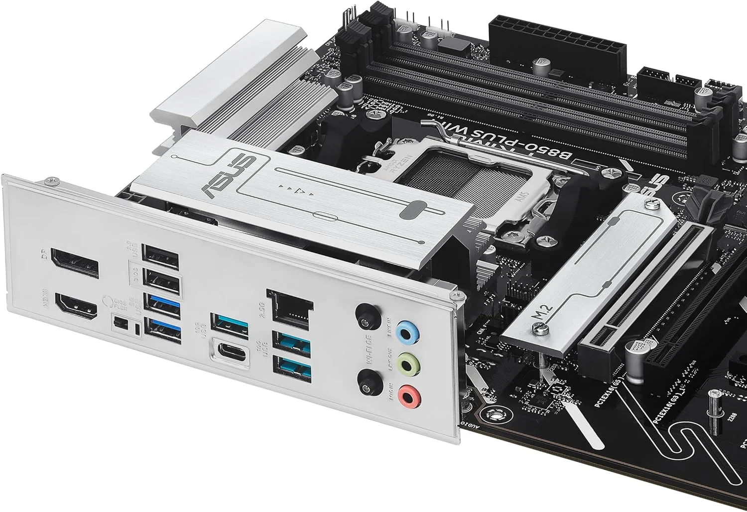 مادربرد ایسوس پرایم B850-PLUS WiFi AMD AM5 AMD B850 ATX، DDR5، آماده PCIe 5.0، 3X M.2، Wi-Fi 6E، LAN 2.5 گیگابیتی، DisplayPort، HDMI™، USB 10Gbps Type-A & Type-C®، BIOS Flashback™، Aura Sync، AI Advisor