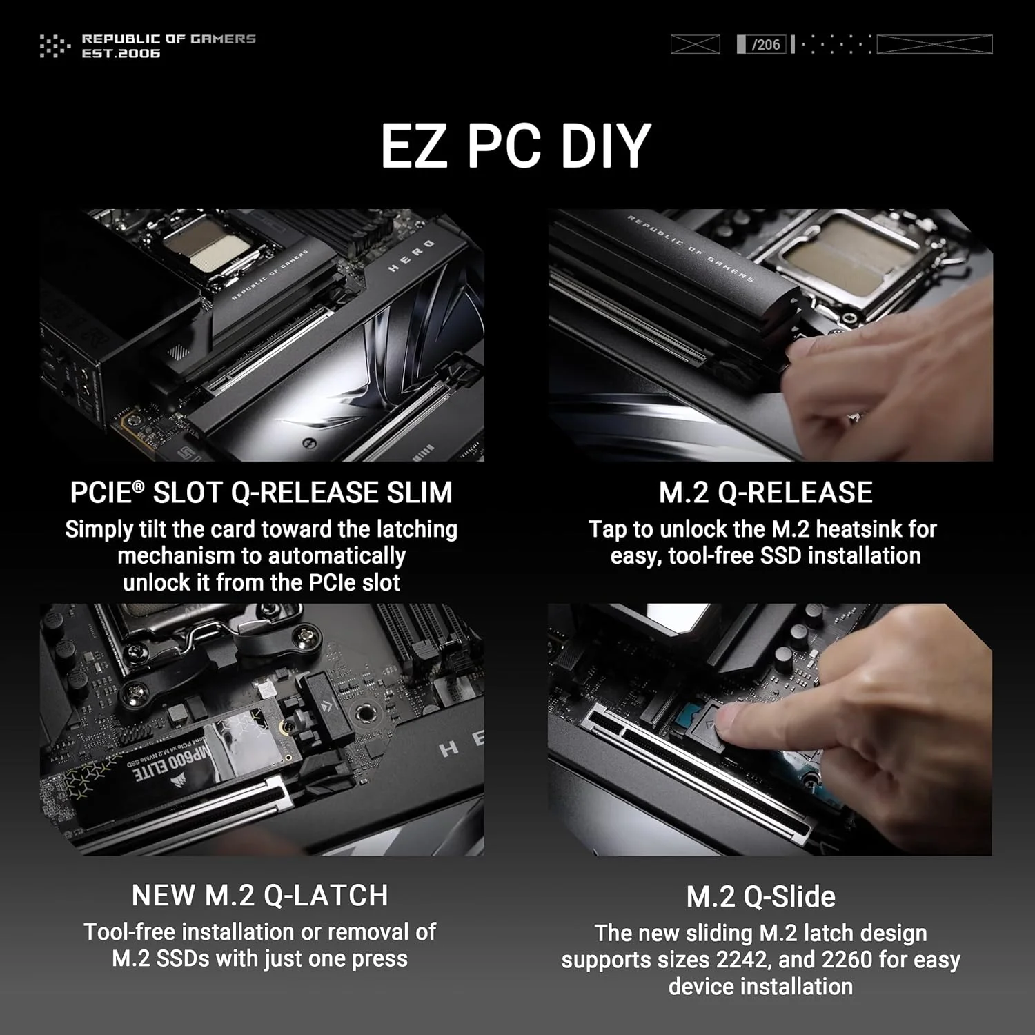 مادربرد ایسوس ROG Crosshair X870E Hero AMD ATX، دارای 18+2+2 فاز قدرت، DDR5، پشتیبانی از نسل بعدی GPU PCIe 5.0، پنج M.2، Wi-Fi 7، USB4، اورکلاکینگ هوش مصنوعی