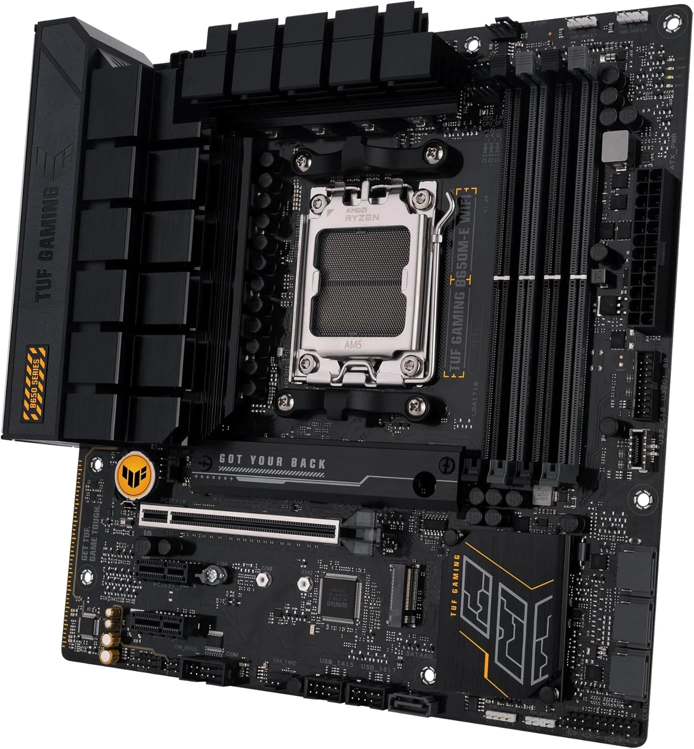 مادربرد ASUS TUF GAMING B650M-E WIFI Micro-ATX: DDR5، PCIe 4.0 M.2، اترنت Realtek 2.5Gb، 8 پورت USB پشتی، 7 پورت USB جلویی، صدای فراگیر Realtek 7.1، Aura Sync - مشکی مادربرد ASUS TUF GAMING B650M-E WIFI Micro-ATX: DDR5، PCIe 4.0 M.2، اترنت Realtek 2.5Gb، 8 پورت USB پشتی، 7 پورت USB جلویی، صدای فراگیر Realtek 7.1، Aura Sync - مشکی