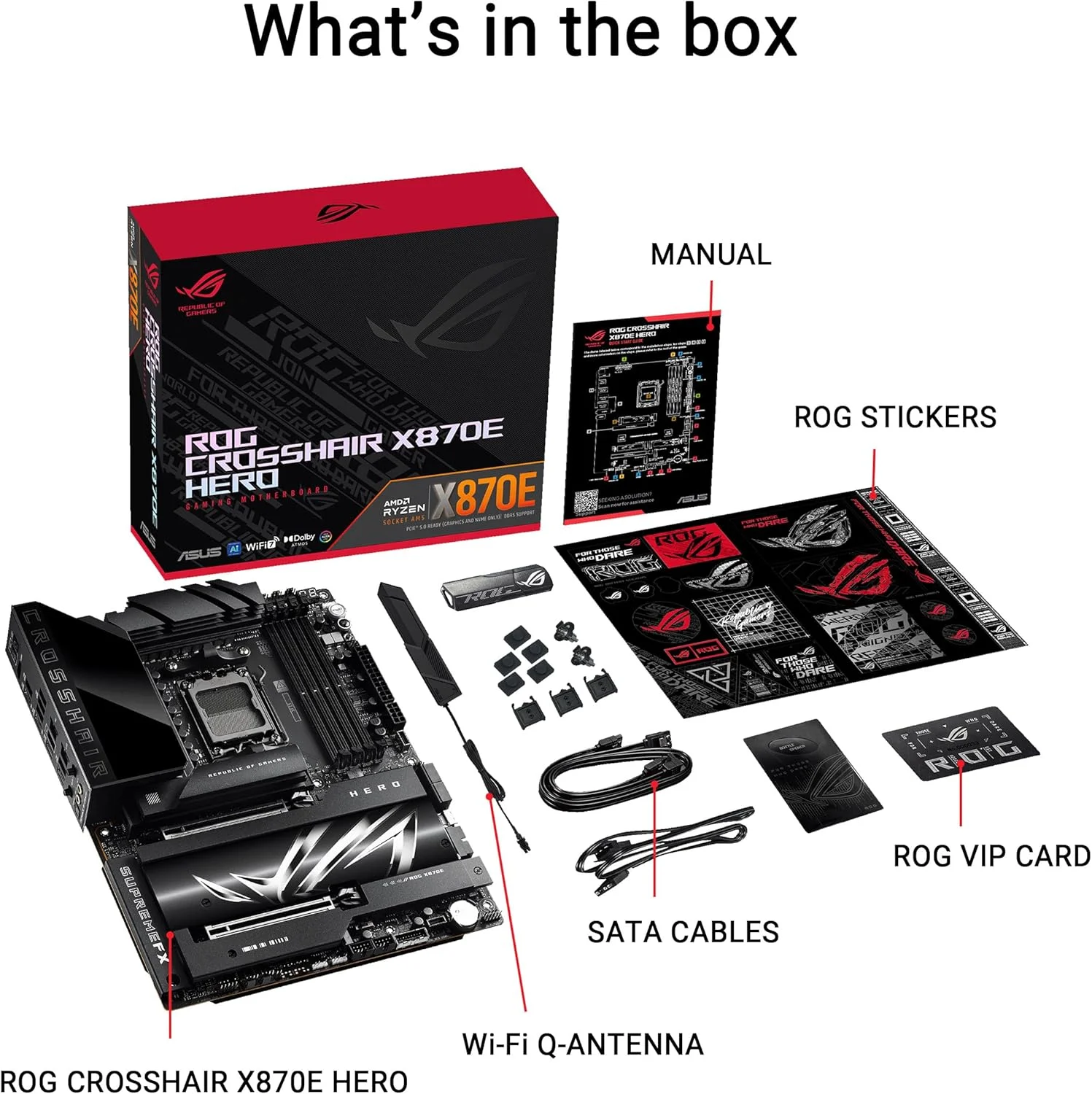 مادربرد ایسوس ROG Crosshair X870E Hero AMD ATX، دارای 18+2+2 فاز قدرت، DDR5، پشتیبانی از نسل بعدی GPU PCIe 5.0، پنج M.2، Wi-Fi 7، USB4، اورکلاکینگ هوش مصنوعی
