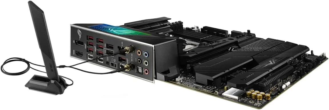 مادربرد گیمینگ ASUS ROG Strix X670E F Gaming WiFi AMD Ryzen AM5 ATX با 16+2 فاز تغذیه DDR5، 4 x M.2 با هیت سینک، USB 3.2 Gen 2x2 PCIe 5.0 WiFi 6E AI Cooling II Aura Sync RGB, H410