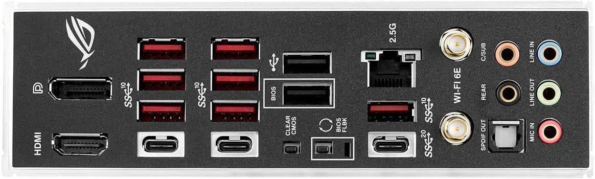مادربرد گیمینگ ASUS ROG Strix X670E F Gaming WiFi AMD Ryzen AM5 ATX با 16+2 فاز تغذیه DDR5، 4 x M.2 با هیت سینک، USB 3.2 Gen 2x2 PCIe 5.0 WiFi 6E AI Cooling II Aura Sync RGB, H410