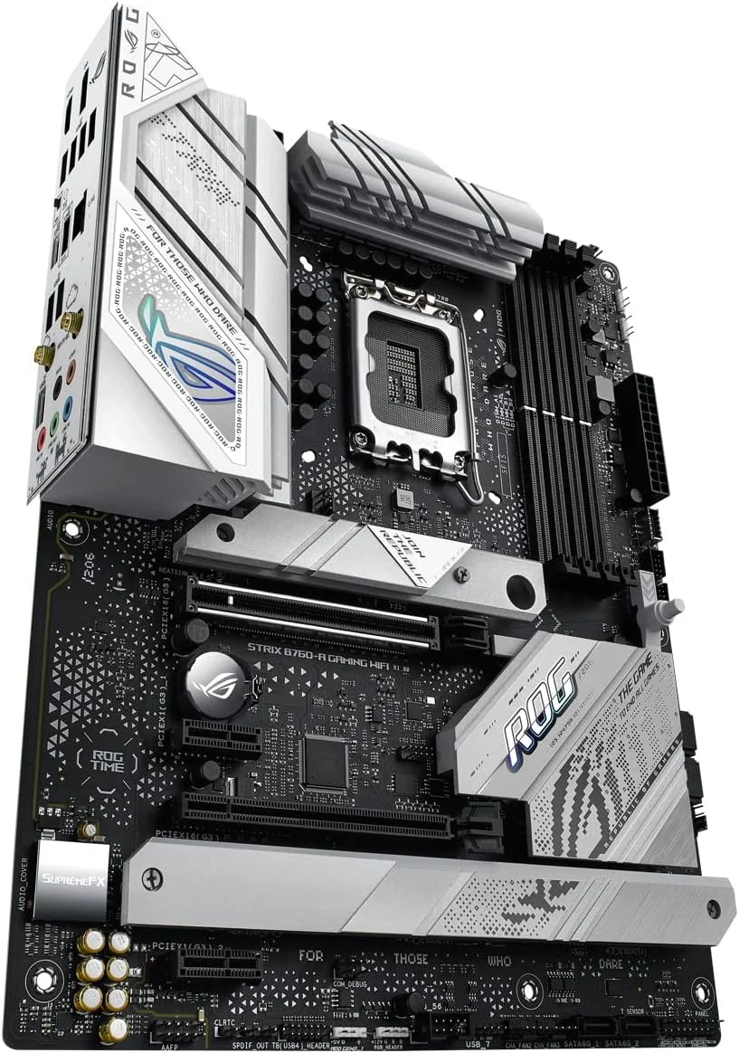 مادربرد گیمینگ ایسوس ROG STRIX B760-A GAMING WIFI Intel B760 LGA 1700 ATX (DDR5، فاز قدرت 12+1، PCIe 5.0، 3x PCIe 4.0 M.2، WiFi 6E، USB 3.2 Gen 2x2 Type-C، Aura Sync RGB) مادربرد گیمینگ ایسوس ROG STRIX B760-A GAMING WIFI Intel B760 LGA 1700 ATX (DDR5، فاز قدرت 12+1، PCIe 5.0، 3x PCIe 4.0 M.2، WiFi 6E، USB 3.2 Gen 2x2 Type-C، Aura Sync RGB)