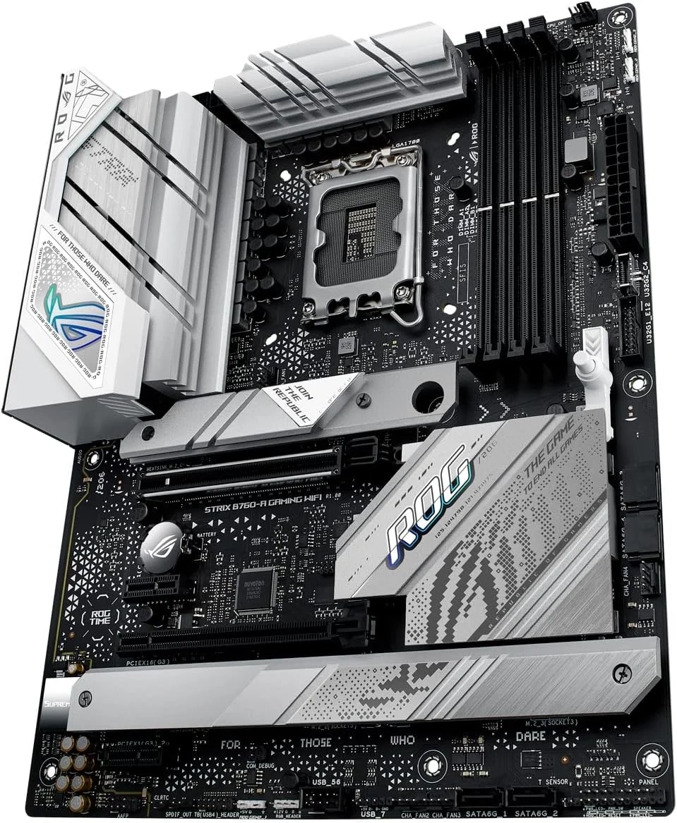 مادربرد گیمینگ ایسوس ROG STRIX B760-A GAMING WIFI Intel B760 LGA 1700 ATX (DDR5، فاز قدرت 12+1، PCIe 5.0، 3x PCIe 4.0 M.2، WiFi 6E، USB 3.2 Gen 2x2 Type-C، Aura Sync RGB) مادربرد گیمینگ ایسوس ROG STRIX B760-A GAMING WIFI Intel B760 LGA 1700 ATX (DDR5، فاز قدرت 12+1، PCIe 5.0، 3x PCIe 4.0 M.2، WiFi 6E، USB 3.2 Gen 2x2 Type-C، Aura Sync RGB)