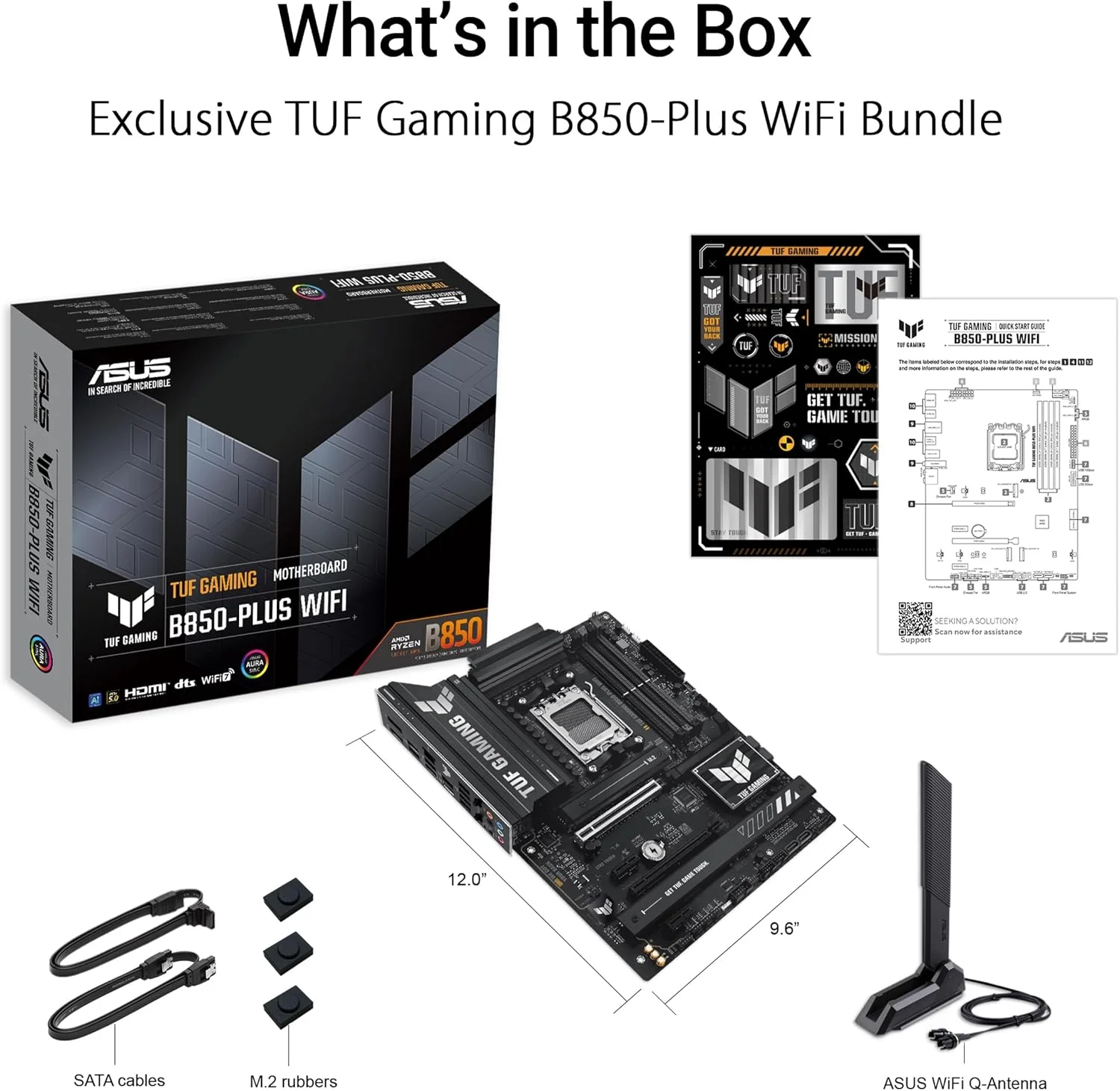 مادربرد ایسوس TUF GAMING B850-PLUS WIFI ATX: سوکت AM5، 4 عدد DIMM DDR5، 3 عدد اسلات M.2، 1 عدد PCIe 5.0 x16 SafeSlot، 1 عدد اسلات PCIe 4.0 x16 (حداکثر @x4)، 2 عدد PCIe 4.0 x1، طراحی قدرت برتر - مشکی