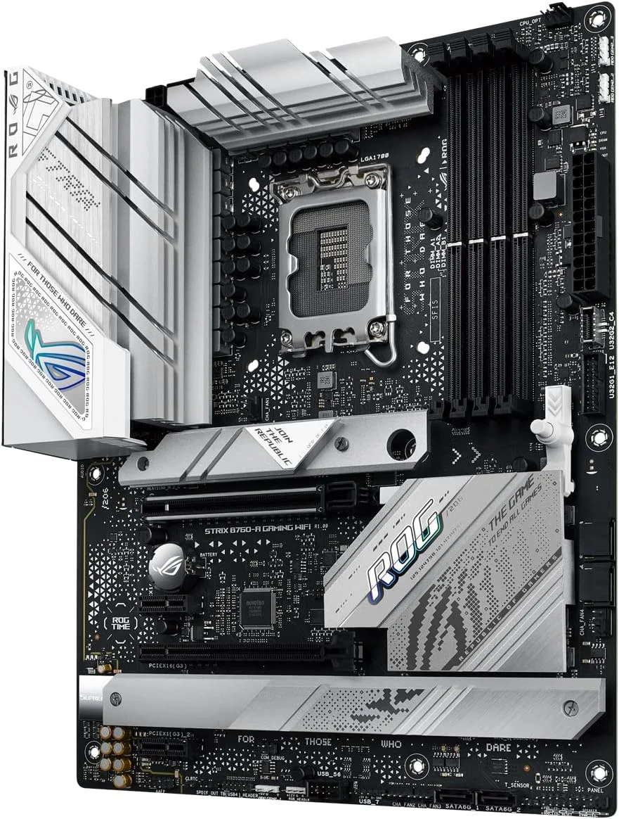 مادربرد گیمینگ ایسوس ROG STRIX B760-A GAMING WIFI Intel B760 LGA 1700 ATX (DDR5، فاز قدرت 12+1، PCIe 5.0، 3x PCIe 4.0 M.2، WiFi 6E، USB 3.2 Gen 2x2 Type-C، Aura Sync RGB) مادربرد گیمینگ ایسوس ROG STRIX B760-A GAMING WIFI Intel B760 LGA 1700 ATX (DDR5، فاز قدرت 12+1، PCIe 5.0، 3x PCIe 4.0 M.2، WiFi 6E، USB 3.2 Gen 2x2 Type-C، Aura Sync RGB)