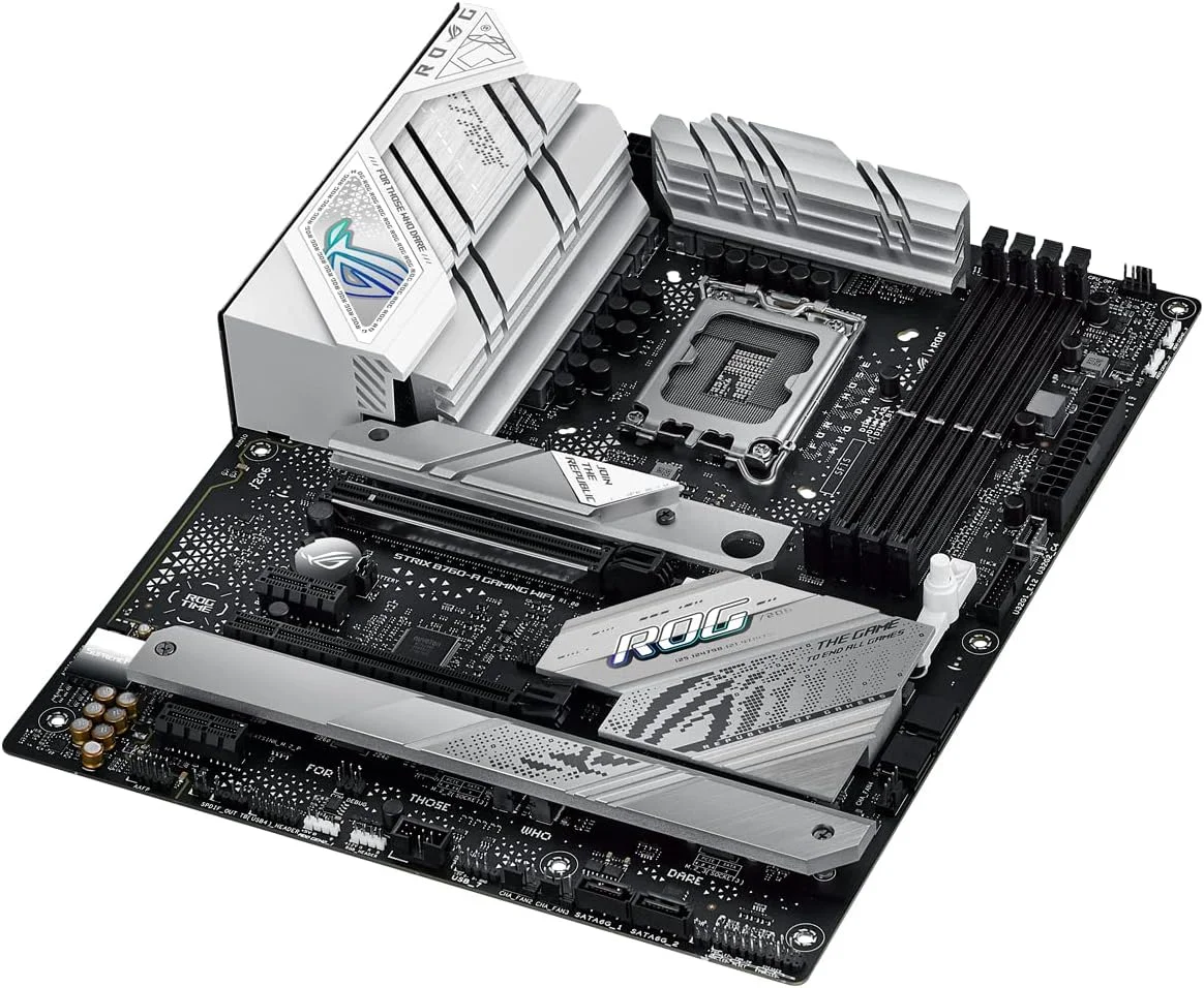 مادربرد گیمینگ ایسوس ROG STRIX B760-A GAMING WIFI Intel B760 LGA 1700 ATX (DDR5، فاز قدرت 12+1، PCIe 5.0، 3x PCIe 4.0 M.2، WiFi 6E، USB 3.2 Gen 2x2 Type-C، Aura Sync RGB) مادربرد گیمینگ ایسوس ROG STRIX B760-A GAMING WIFI Intel B760 LGA 1700 ATX (DDR5، فاز قدرت 12+1، PCIe 5.0، 3x PCIe 4.0 M.2، WiFi 6E، USB 3.2 Gen 2x2 Type-C، Aura Sync RGB)