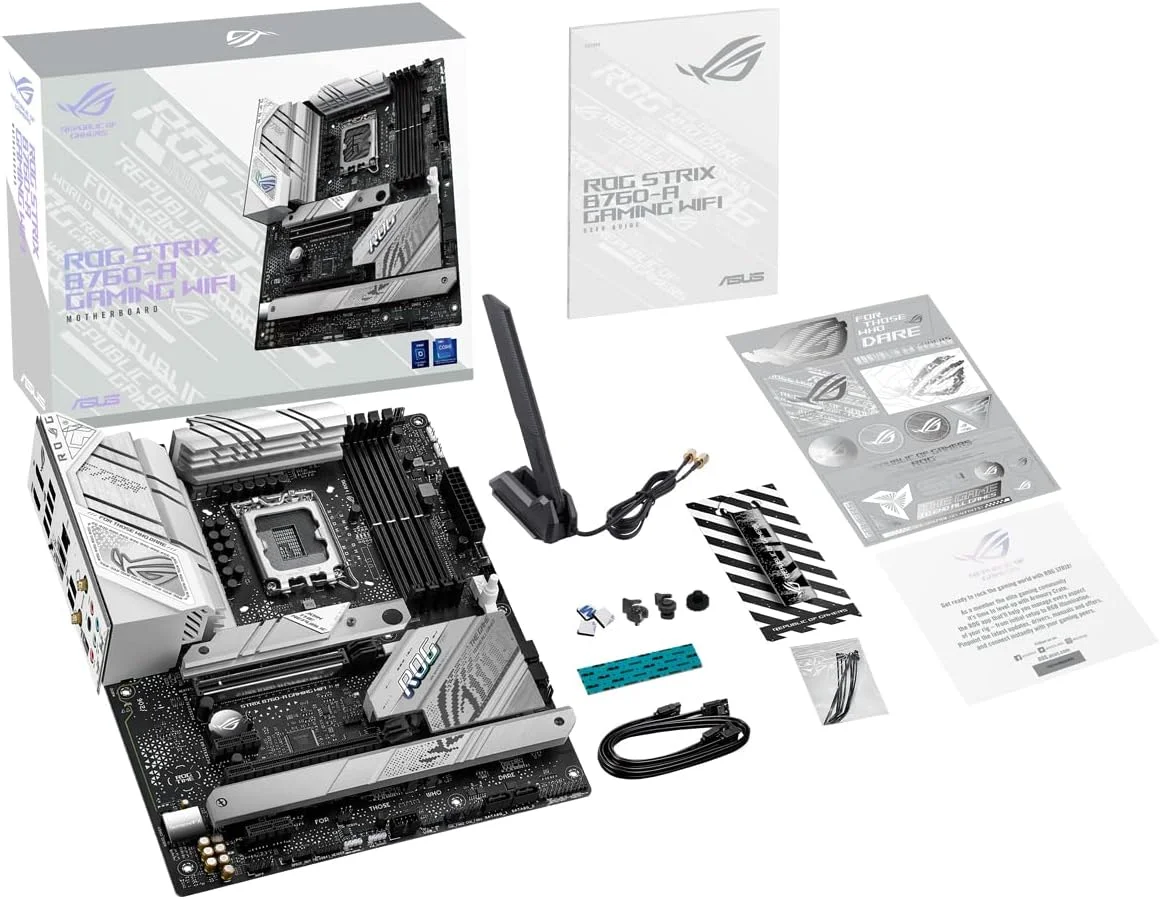 مادربرد گیمینگ ایسوس ROG STRIX B760-A GAMING WIFI Intel B760 LGA 1700 ATX (DDR5، فاز قدرت 12+1، PCIe 5.0، 3x PCIe 4.0 M.2، WiFi 6E، USB 3.2 Gen 2x2 Type-C، Aura Sync RGB) مادربرد گیمینگ ایسوس ROG STRIX B760-A GAMING WIFI Intel B760 LGA 1700 ATX (DDR5، فاز قدرت 12+1، PCIe 5.0، 3x PCIe 4.0 M.2، WiFi 6E، USB 3.2 Gen 2x2 Type-C، Aura Sync RGB)