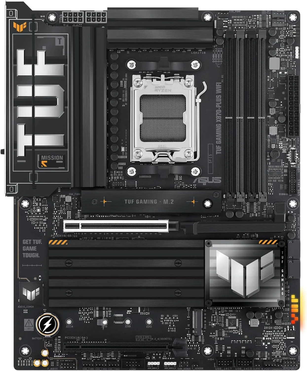 مادربرد ایسوس TUF Gaming X870-Plus WiFi – سوکت AMD AM5، چیپست X870، PCIe 5.0، USB4، Wi-Fi 7، Aura Sync RGB
