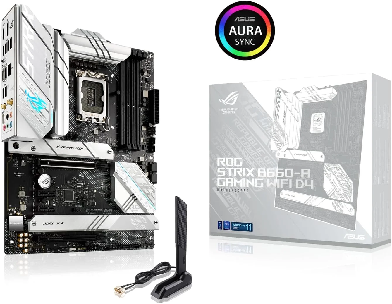 مادربرد گیمینگ ASUS ROG Strix B660-A Gaming WiFi D4 LGA 1700، نسل دوازدهم اینتل، مادربرد گیمینگ ATX، PCIe 5.0، 12+1 Power Stages، WiFi 6، LAN 2.5 گیگابیتی، 3 اسلات M.2، پشتیبانی از PCIe 4.0 NVMe® SSD، USB 3.2 Gen، Type-C
