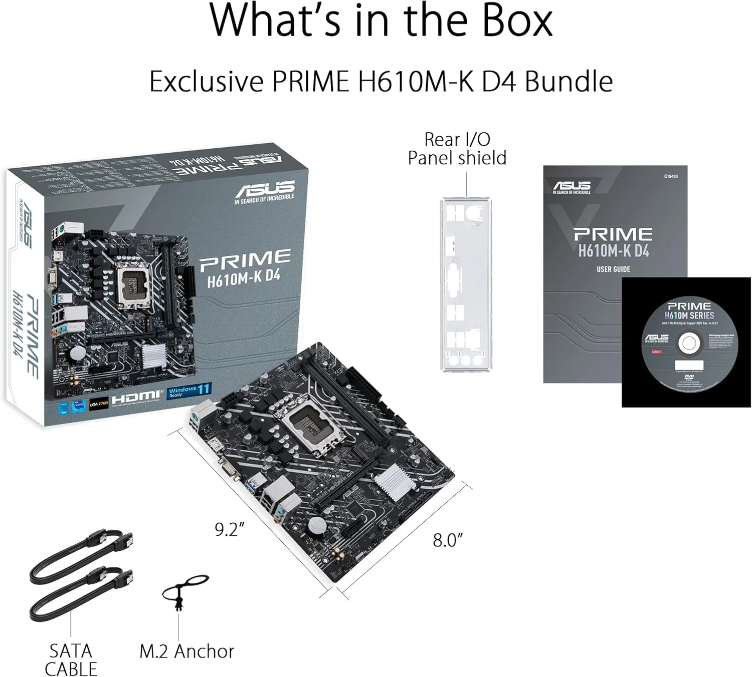 مادربرد گیمینگ ایسوس پرایم H610M-K D4، LGA 1700، mATX، DDR4، PCIe 4.0، اسلات M.2، اترنت Realtek 1 Gb، SATA 6 Gbps - مشکی