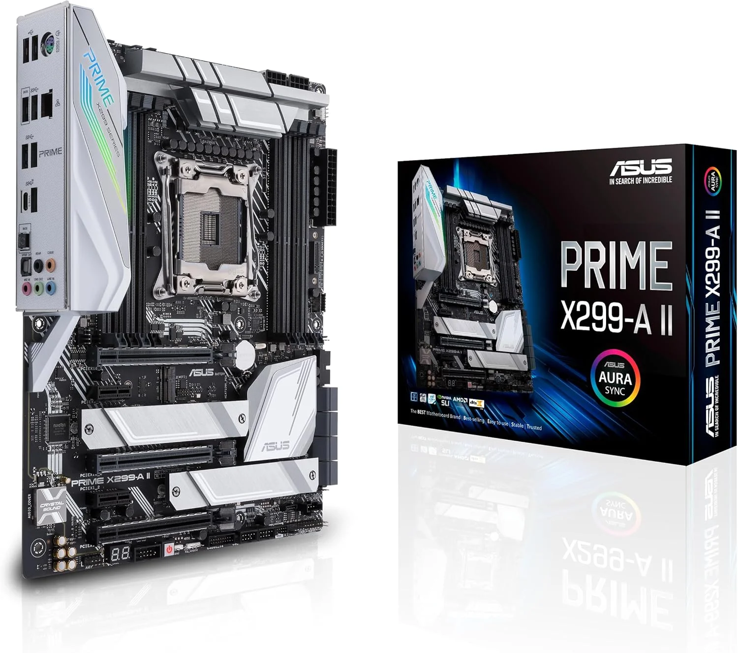 مادربرد ایسوس PRIME X299-A II (INTEL X299) ATX LGA 2066 برای پردازنده های سری Intel Core X با اورکلاک هوش مصنوعی 12 مرحله قدرت IR3555 مشکی