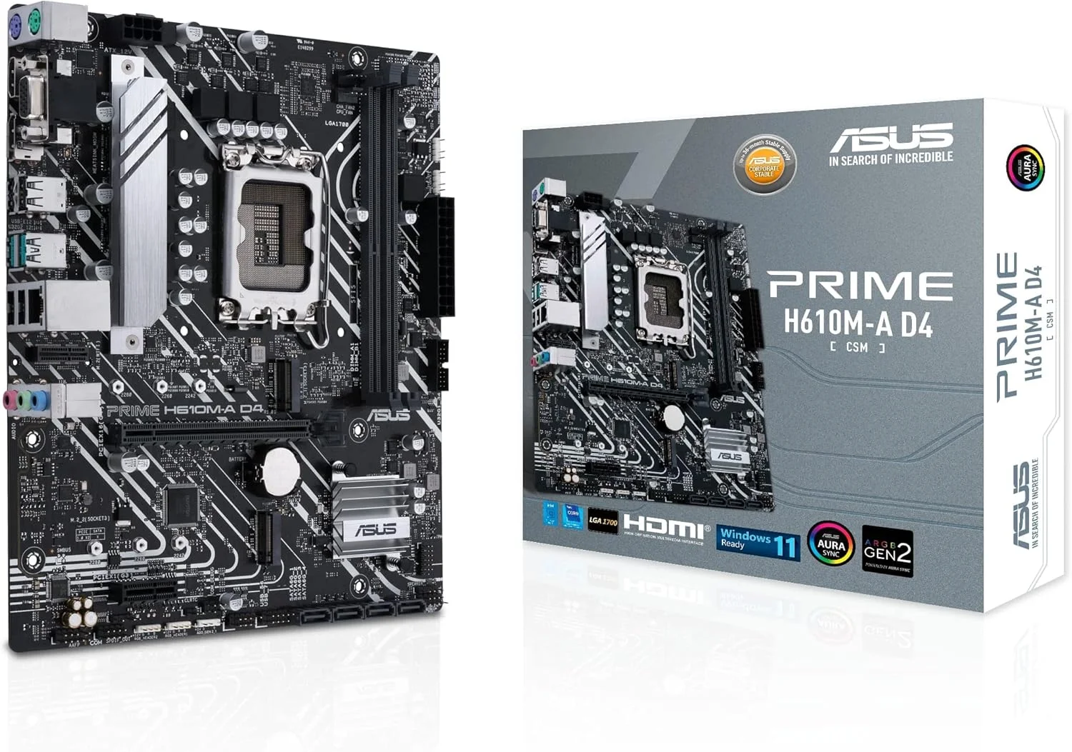 مادربرد ایسوس PRIME H610M-A D4-CSM LGA 1700 Micro ATX DDR4