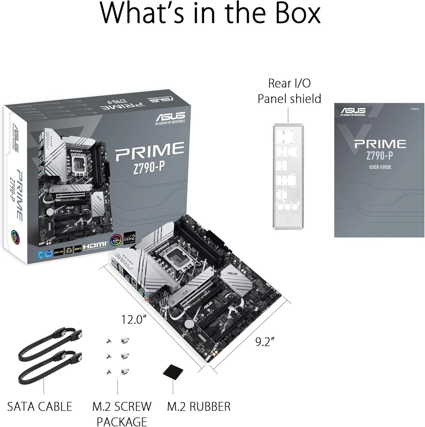 مادربرد ایسوس پرایم Z790-P ATX - سوکت اینتل LGA1700، چیپست Z790، PCIe 5.0، حداکثر حافظه 128 گیگابایت DDR5، 3 اسلات M.2، اترنت Realtek 2.5Gb، Aura Sync، 4x SATA 6Gb/s، HDMI/DP - مشکی