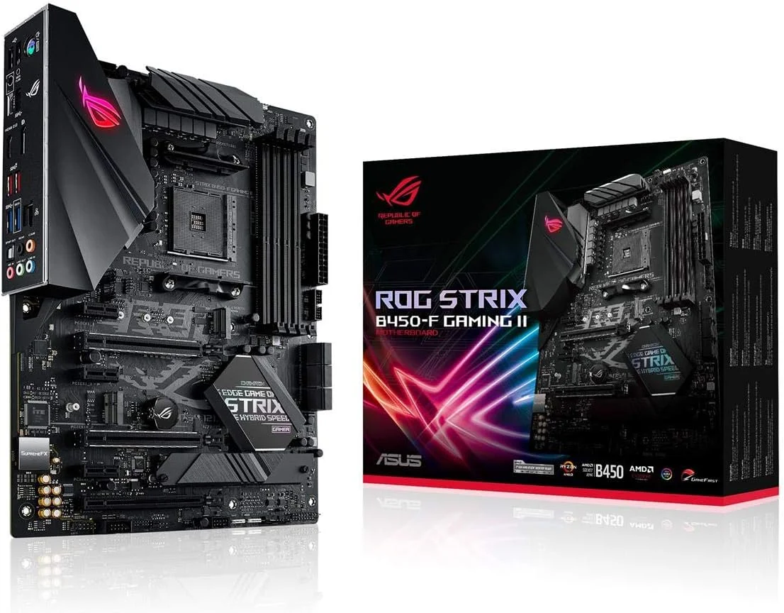 مادربرد گیمینگ ایسوس ROG Strix B450-F Gaming II AMD AM4 (Ryzen 5000، نسل سوم Ryzen) ATX (8+4 مراحل قدرت، HDMI 2.0b/DP، 2 x PCIe 3.0 x16، USB 3.2 Gen 2 Type-C، BIOS Flashback، 256Mb BIOS Flash ROM)