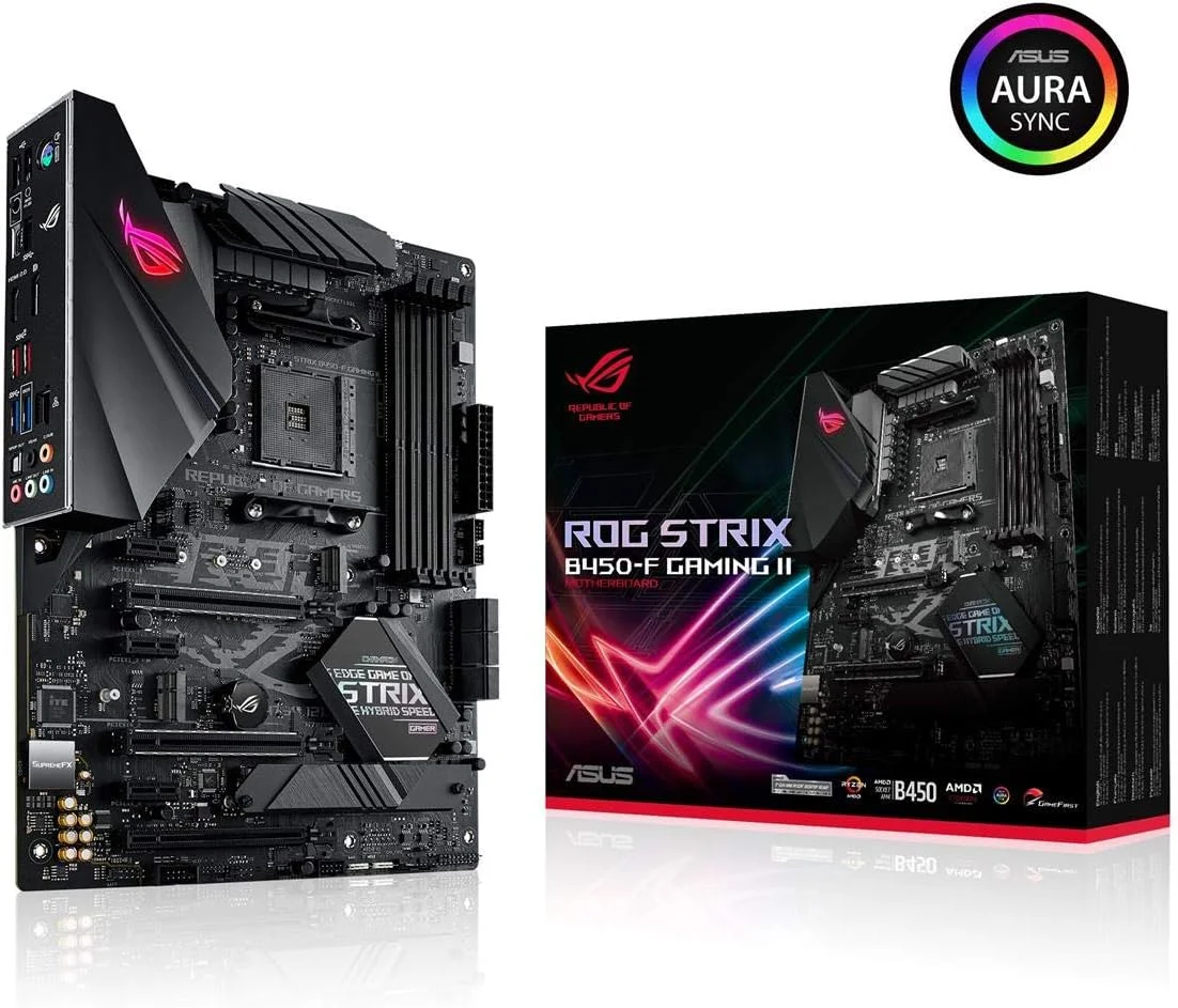 مادربرد گیمینگ ایسوس ROG Strix B450-F Gaming II AMD AM4 (Ryzen 5000، نسل سوم Ryzen) ATX (8+4 مراحل قدرت، HDMI 2.0b/DP، 2 x PCIe 3.0 x16، USB 3.2 Gen 2 Type-C، BIOS Flashback، 256Mb BIOS Flash ROM)