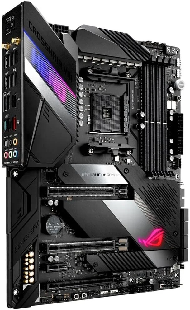 مادربرد ASUS ROG X570 Crosshair VIII Hero (Wi-Fi) ATX با PCIe 4.0، وای فای 6 (802.11Ax) داخلی، LAN 2.5 گیگابیتی، USB 3.2، SATA، M.2، Node و نورپردازی Aura Sync RGB مادربرد ASUS ROG X570 Crosshair VIII Hero (Wi-Fi) ATX با PCIe 4.0، وای فای 6 (802.11Ax) داخلی، LAN 2.5 گیگابیتی، USB 3.2، SATA، M.2، Node و نورپردازی Aura Sync RGB