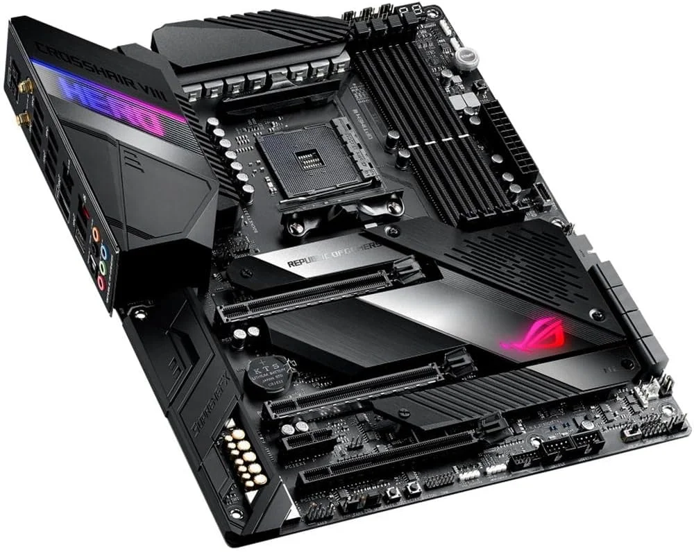 مادربرد ASUS ROG X570 Crosshair VIII Hero (Wi-Fi) ATX با PCIe 4.0، وای فای 6 (802.11Ax) داخلی، LAN 2.5 گیگابیتی، USB 3.2، SATA، M.2، Node و نورپردازی Aura Sync RGB مادربرد ASUS ROG X570 Crosshair VIII Hero (Wi-Fi) ATX با PCIe 4.0، وای فای 6 (802.11Ax) داخلی، LAN 2.5 گیگابیتی، USB 3.2، SATA، M.2، Node و نورپردازی Aura Sync RGB