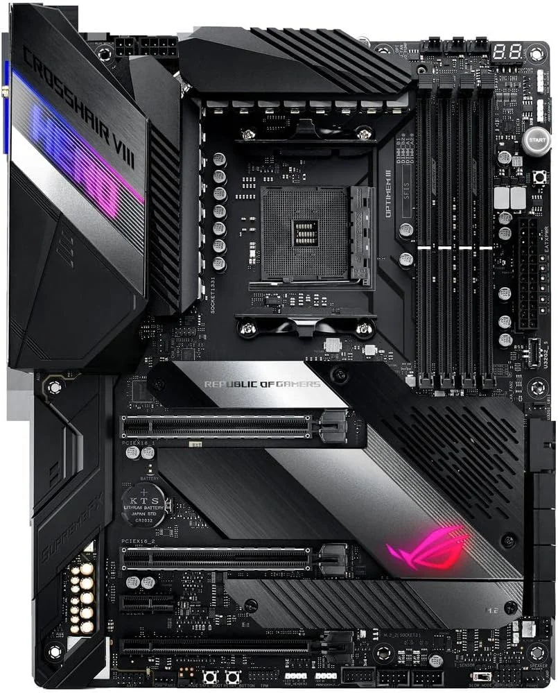 مادربرد ASUS ROG X570 Crosshair VIII Hero (Wi-Fi) ATX با PCIe 4.0، وای فای 6 (802.11Ax) داخلی، LAN 2.5 گیگابیتی، USB 3.2، SATA، M.2، Node و نورپردازی Aura Sync RGB مادربرد ASUS ROG X570 Crosshair VIII Hero (Wi-Fi) ATX با PCIe 4.0، وای فای 6 (802.11Ax) داخلی، LAN 2.5 گیگابیتی، USB 3.2، SATA، M.2، Node و نورپردازی Aura Sync RGB