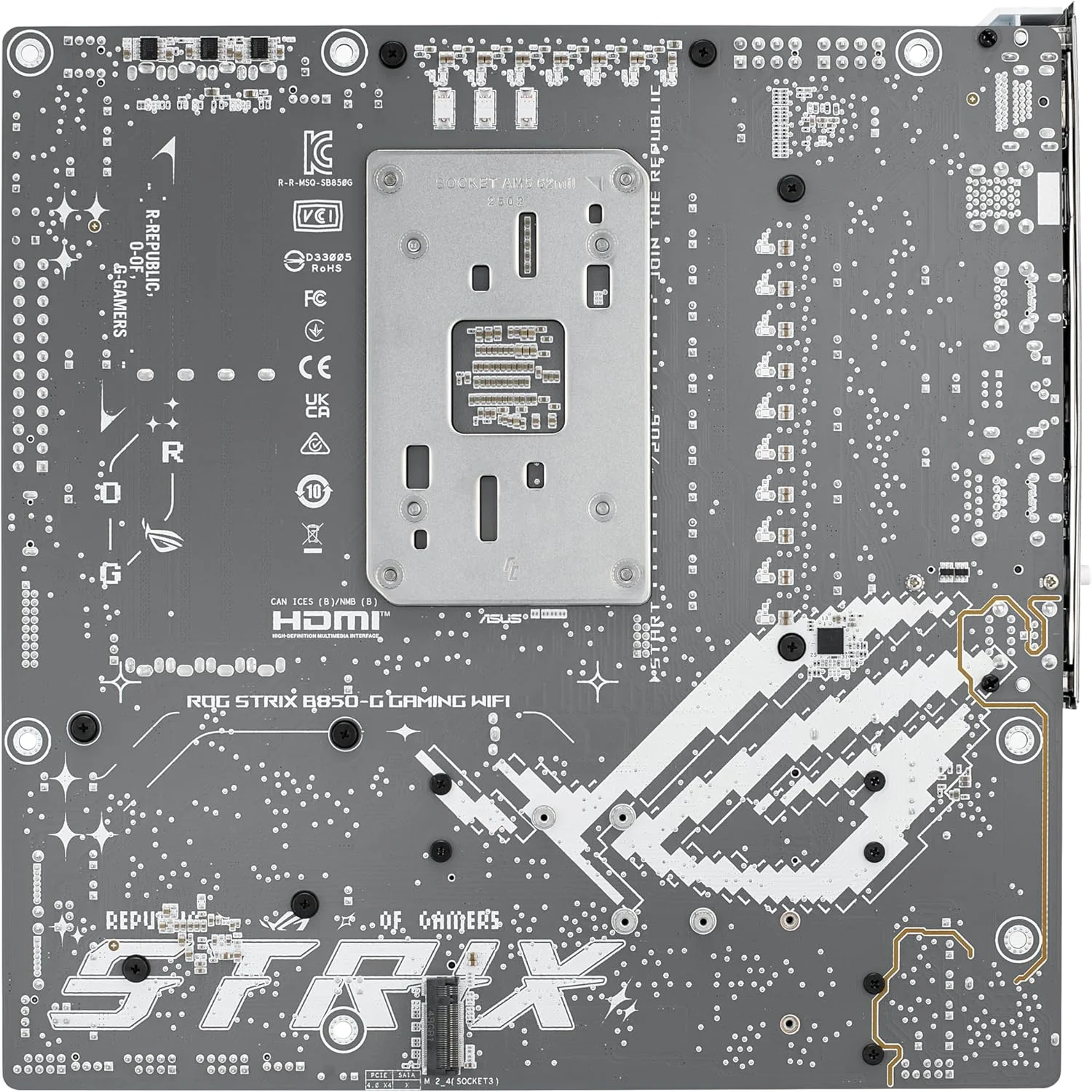 مادربرد ASUS ROG Strix B850-G Gaming WiFi AMD AM5 B850 mATX، آماده برای هوش مصنوعی پیشرفته، دارای 14+2+1 فاز قدرت، اسلات های DDR5، 4 اسلات M.2، آماده برای PCIe® 5.0، WiFi 7، LAN 2.5G، USB 20Gbps Type-C®، مشاور هوش مصنوعی مادربرد ASUS ROG Strix B850-G Gaming WiFi AMD AM5 B850 mATX، آماده برای هوش مصنوعی پیشرفته، دارای 14+2+1 فاز قدرت، اسلات های DDR5، 4 اسلات M.2، آماده برای PCIe® 5.0، WiFi 7، LAN 2.5G، USB 20Gbps Type-C®، مشاور هوش مصنوعی