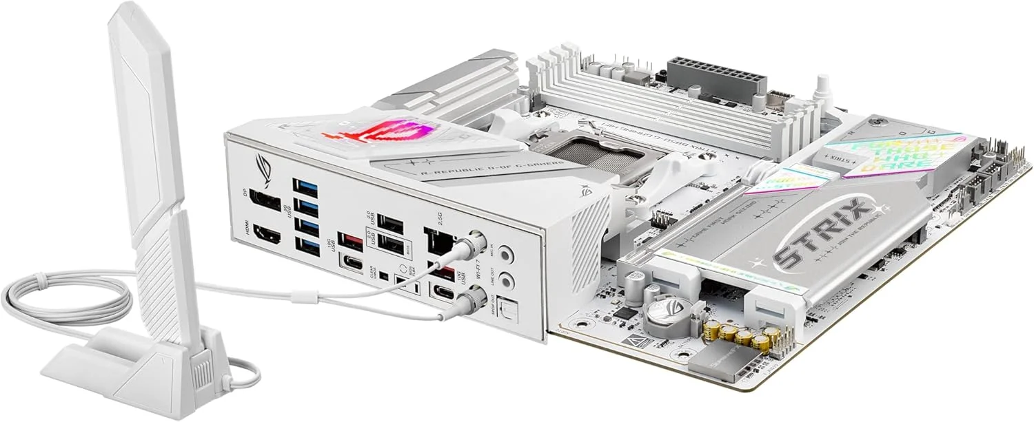 مادربرد ASUS ROG Strix B850-G Gaming WiFi AMD AM5 B850 mATX، آماده برای هوش مصنوعی پیشرفته، دارای 14+2+1 فاز قدرت، اسلات های DDR5، 4 اسلات M.2، آماده برای PCIe® 5.0، WiFi 7، LAN 2.5G، USB 20Gbps Type-C®، مشاور هوش مصنوعی مادربرد ASUS ROG Strix B850-G Gaming WiFi AMD AM5 B850 mATX، آماده برای هوش مصنوعی پیشرفته، دارای 14+2+1 فاز قدرت، اسلات های DDR5، 4 اسلات M.2، آماده برای PCIe® 5.0، WiFi 7، LAN 2.5G، USB 20Gbps Type-C®، مشاور هوش مصنوعی