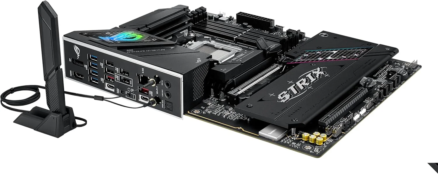 مادربرد ایسوس ROG Strix B850-F Gaming WiFi AMD AM5 B850-F ATX با 16+2+2 فاز قدرت، هوش مصنوعی کامپیوتر، DDR5 AEMP، WiFi 7، 4X M.2، PCIe® 5.0، پشتیبانی کامل از 19 پورت USB، Type-C® 20Gbps، شبکه هوش مصنوعی II، Aura Sync