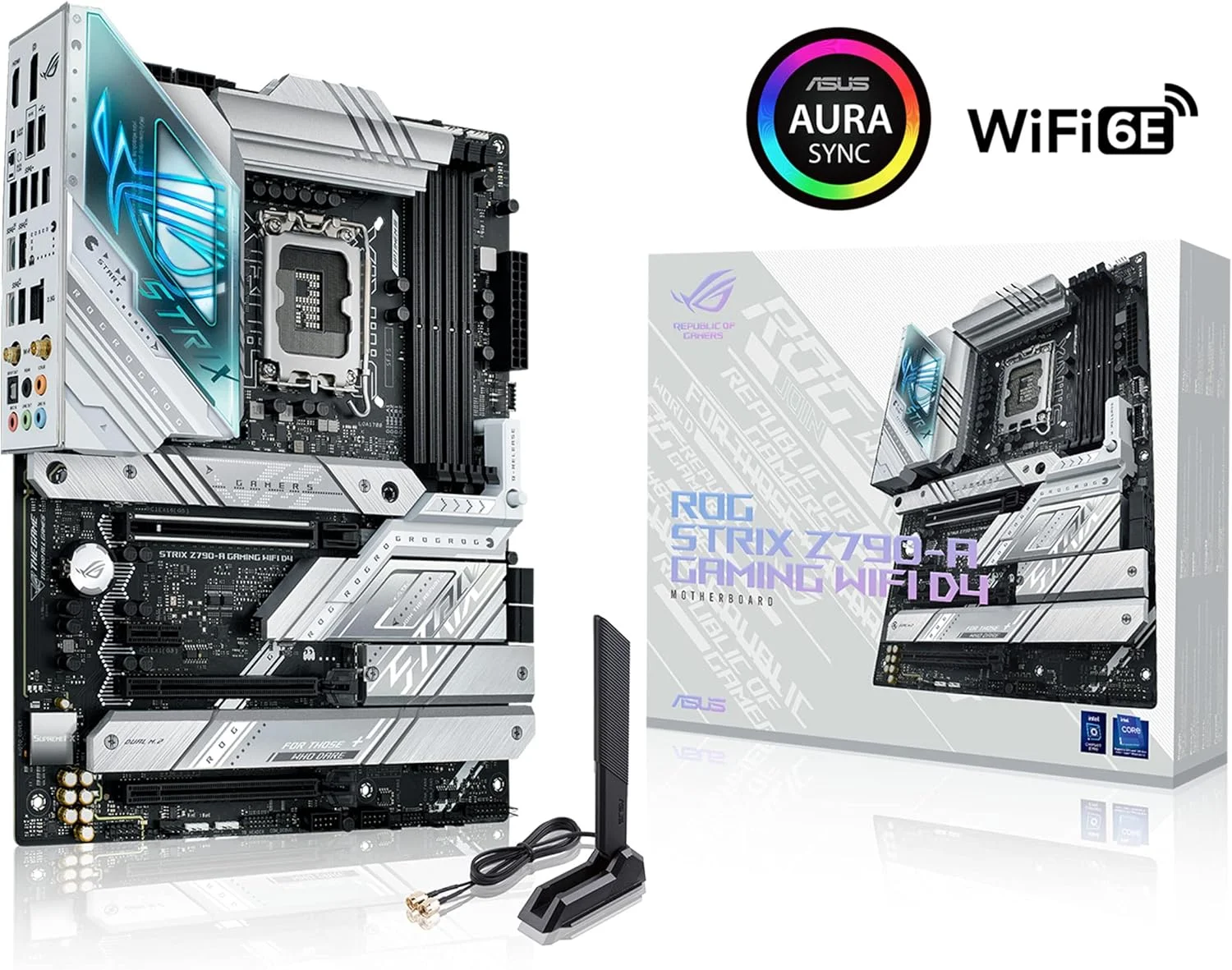 مادربرد گیمینگ ASUS ROG Strix Z790-A Gaming WiFi D4 LGA1700 (نسل 13 و 12 اینتل) ATX (مراحل قدرت 16+1، DDR4، 4 اسلات M.2، PCIe® 5.0، WiFi 6E، USB 3.2 Gen 2x2 Type-C® با PD 3.0 تا 30 وات)