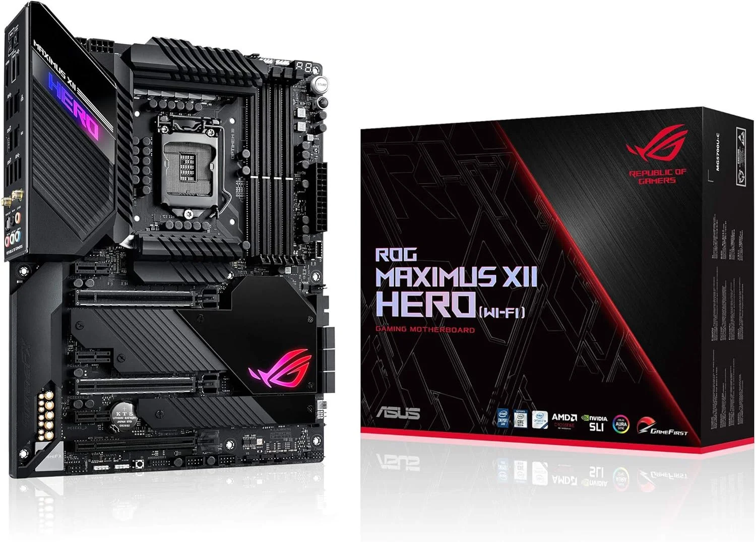 مادربرد گیمینگ ایسوس ROG Maximus XII Hero Z490 (WiFi 6) LGA 1200 (نسل دهم اینتل) ATX، دارای 14+2 فاز قدرت، DDR4 4800+، LAN 5Gbps، Intel LAN