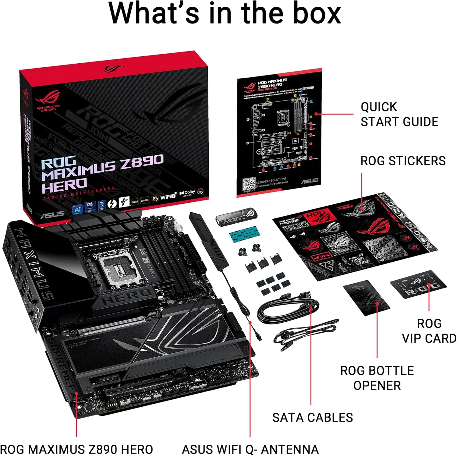 مادربرد ASUS ROG Maximus Z890 Hero Intel Z890 LGA 1851 ATX: مجهز به هوش مصنوعی پیشرفته، 22+2+1+2 فاز، DDR5، WIFI 7، 3X PCIe 5.0 M.2، Thunderbolt 4، USB Type-C، اورکلاک هوش مصنوعی - مشکی