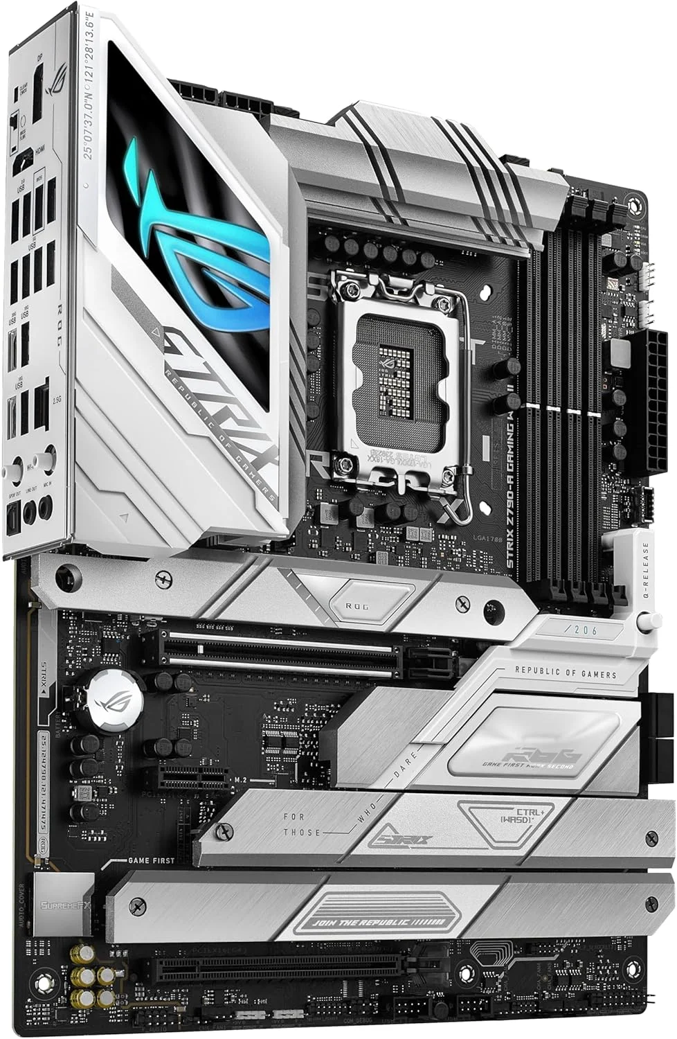 مادربرد گیمینگ ایسوس ROG Strix Z790-A Gaming WiFi II (WiFi 7) LGA 1700 (نسل 14، 13 و 12 اینتل) ATX (DDR5، 5 اسلات M.2، PCIe 5.0 x16، کانکتور USB پنل جلویی با PD 3.0 تا 30 وات)