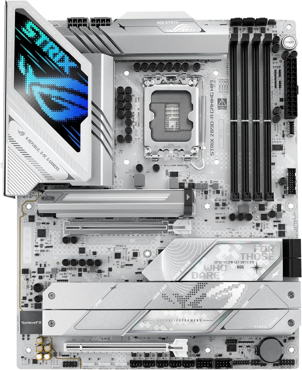 مادربرد ایسوس ROG Strix Z890-A Gaming WiFi Z890 LGA 1851 ATX، سری Intel® Core™ Ultra 2، آماده برای رایانه شخصی هوش مصنوعی پیشرفته، 16+2+1+2 مرحله، DDR5، WiFi 7، 2.5G، 5X M.2، Thunderbolt™ 4، USB Type-C، هوش مصنوعی