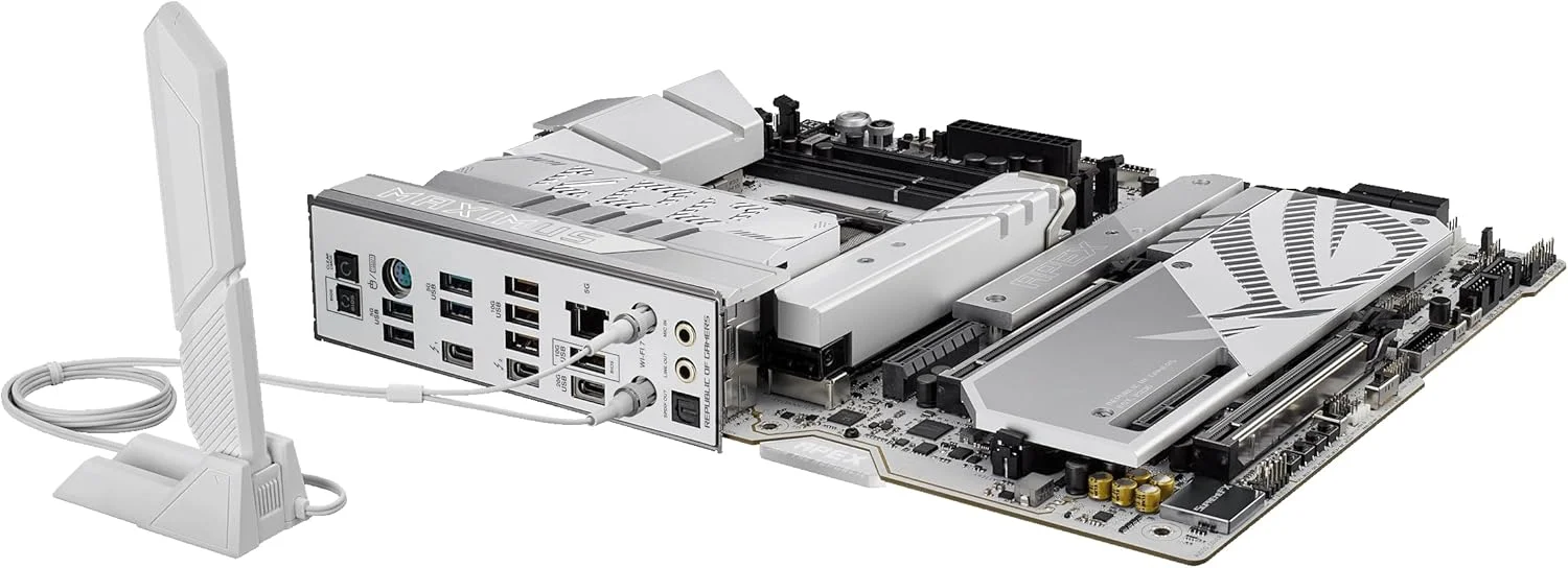 مادربرد ایسوس ROG MAXIMUS Z890 APEX Intel® Z890 LGA 1851 ATX، آماده برای هوش مصنوعی پیشرفته، 22+2+1+2 فاز، DDR5، WiFi 7، شبکه 5G، 3x PCIe® 5.0 M.2، Thunderbolt™ 4، USB Type-C®، اورکلاک هوش مصنوعی، خنک کننده و شبکه