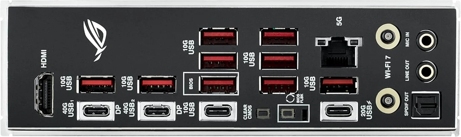 مادربرد گیمینگ ایسوس ROG Strix X870E-E WiFi AMD AM5 X870 ATX با 18+2+2 فاز قدرت، سوییچر OC دینامیک، Core Flex، DDR5 AEMP، WiFi 7، 5X M.2، PCIe® 5.0، Q-Release Slim، USB4®، اورکلاکینگ و شبکه سازی هوش مصنوعی