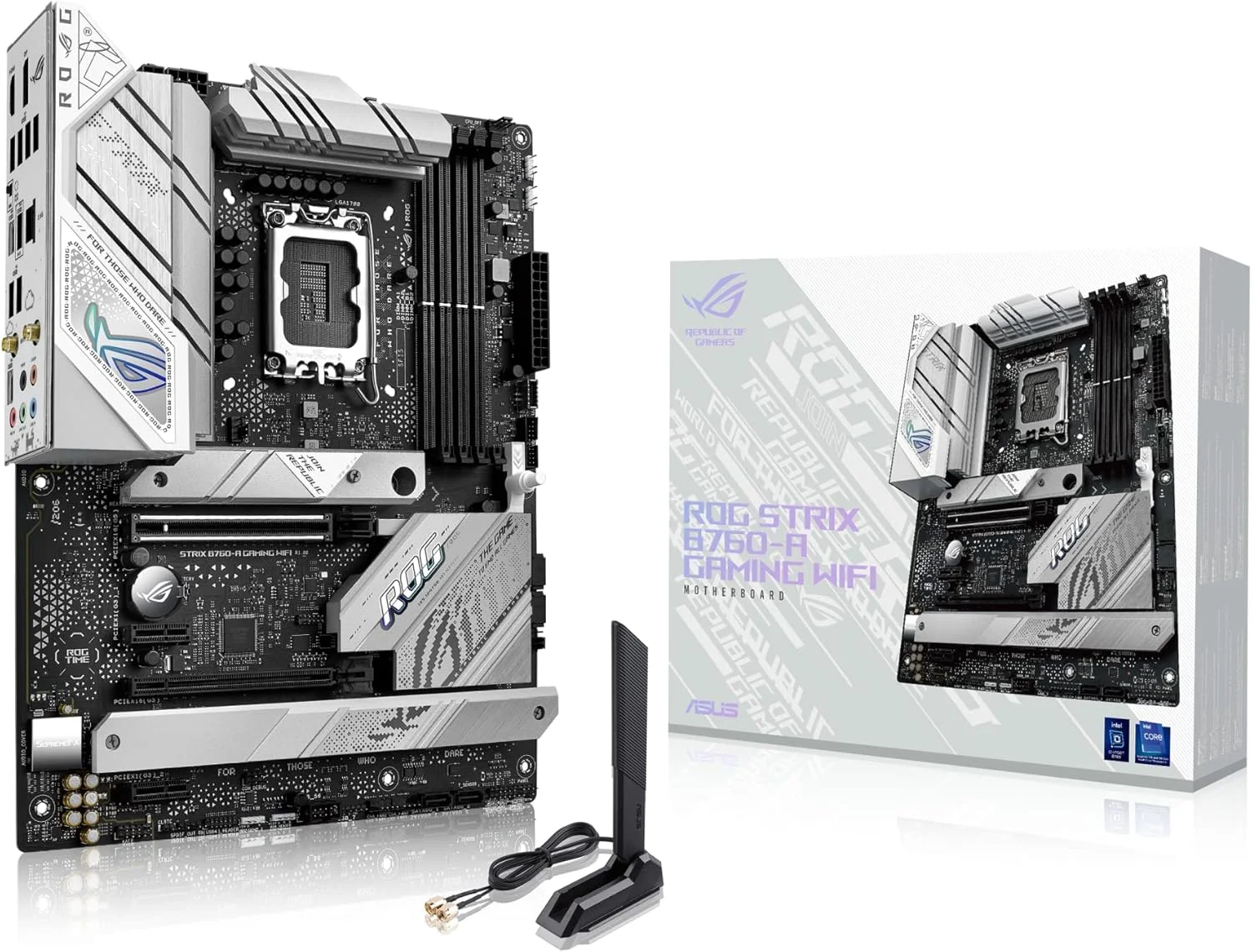 مادربرد ایسوس ROG STRIX B760-A GAMING WIFI DDR5 INTEL نسل 12 و 13 LGA1700 اترنت 2.5G وای فای 6E، 90MB1EP0-M0EAY0