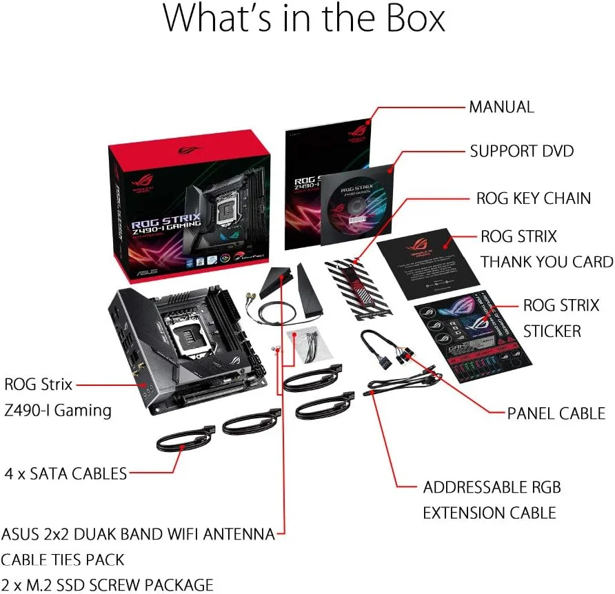 مادربرد ASUS INTEL Z490 مدل ROG STRIX Z490-I GAMING با سوکت LGA1200 [Mini-ITX]