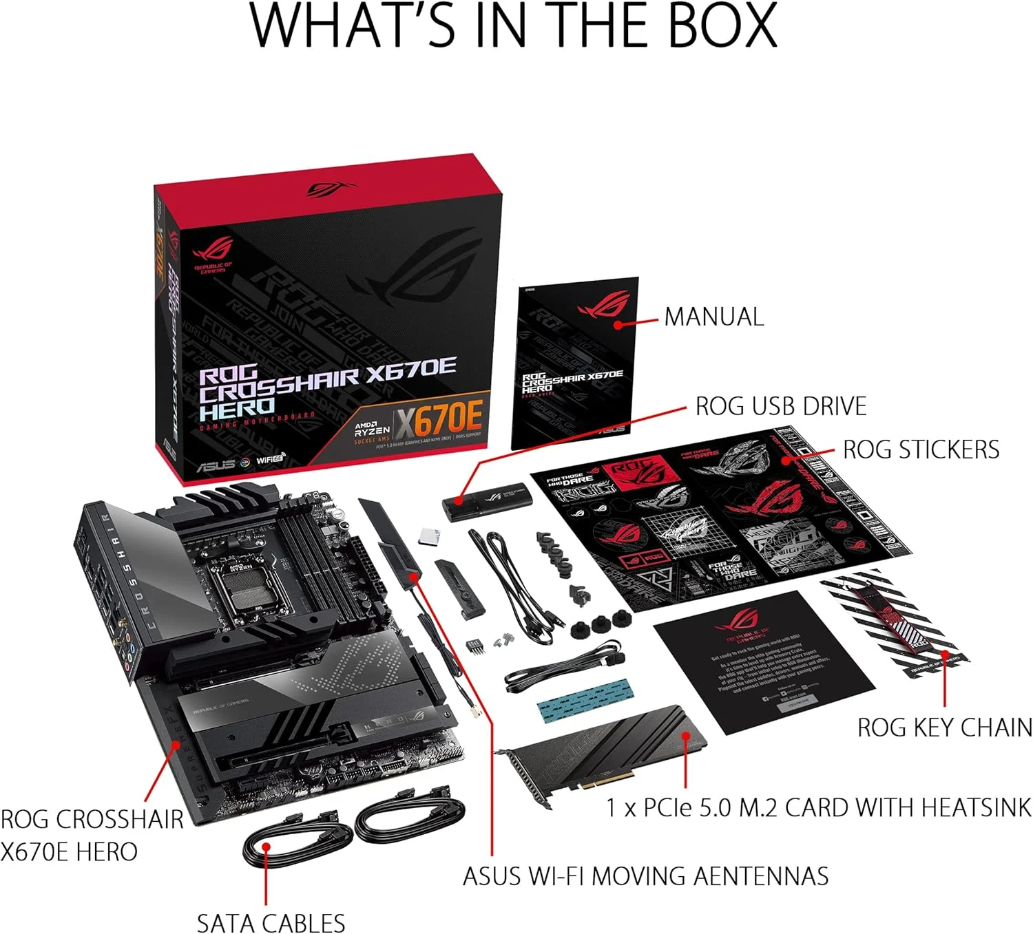 مادربرد گیمینگ ایسوس ROG Crosshair X670E Hero (WiFi 6E) سوکت AM5 (LGA 1718) Ryzen 7000 (مراحل قدرت 18+2، PCIe® 5.0، DDR5، 5 اسلات M.2، USB 3.2 Gen 2x2 پنل جلو، USB4®، Wi-Fi 6E)