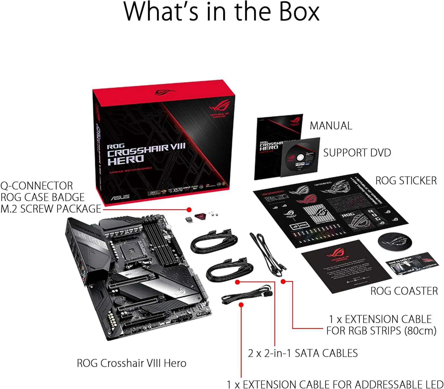 مادربرد ایسوس ROG Crosshair VIII Hero X570 ATX با PCIe 4.0، شبکه LAN یکپارچه 2.5 گیگابیتی، USB 3.2، SATA، M.2، Node و نورپردازی Aura Sync RGB