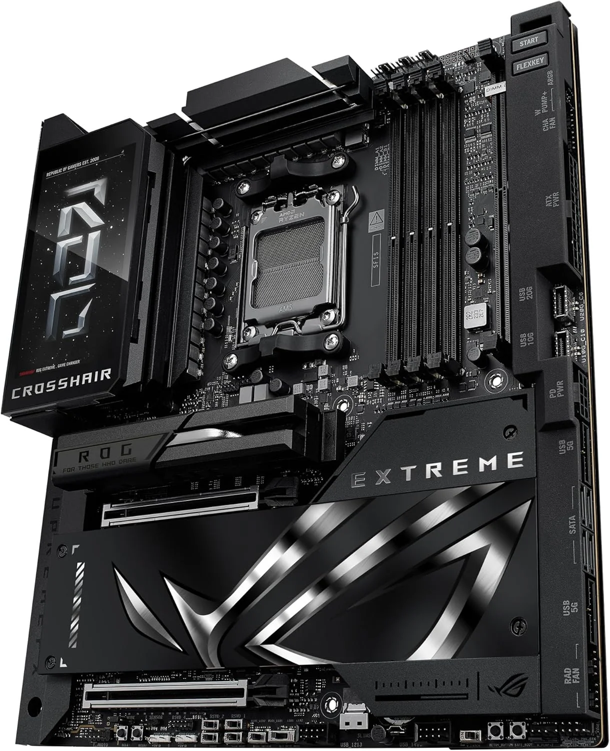 مادربرد گیمینگ ایسوس ROG Crosshair X870E Extreme سوکت AMD AM5 (Ryzen 9000، E-ATX، 3X PCIe 5.0، 2x PCIe 4.0، حافظه DDR 5، WiFi 7، اورکلاک هوش مصنوعی، PCIe Q Release، Aura Sync)