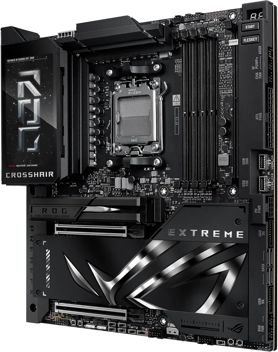 مادربرد گیمینگ ایسوس ROG Crosshair X870E Extreme سوکت AMD AM5 (Ryzen 9000، E-ATX، 3X PCIe 5.0، 2x PCIe 4.0، حافظه DDR 5، WiFi 7، اورکلاک هوش مصنوعی، PCIe Q Release، Aura Sync)