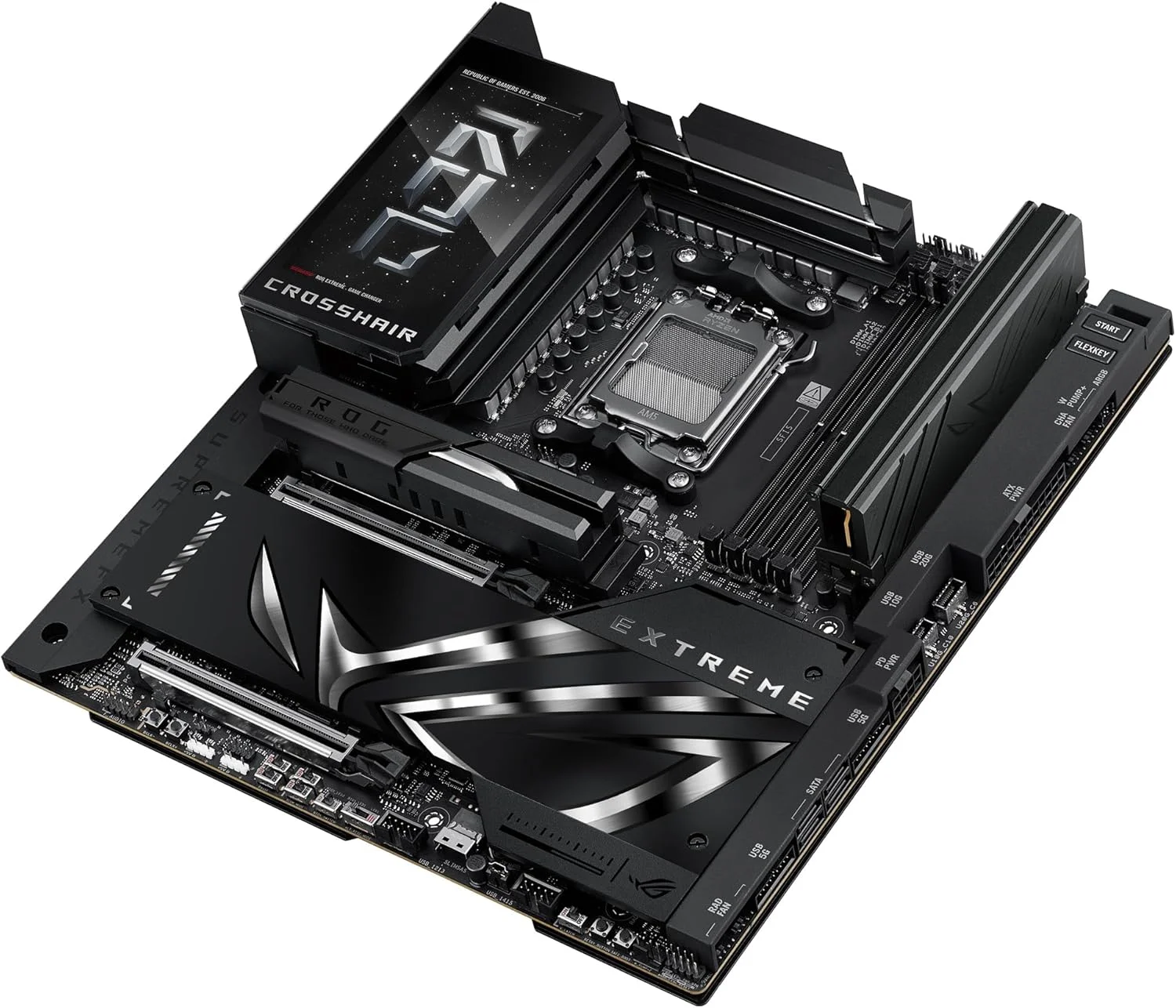 مادربرد گیمینگ ایسوس ROG Crosshair X870E Extreme سوکت AMD AM5 (Ryzen 9000، E-ATX، 3X PCIe 5.0، 2x PCIe 4.0، حافظه DDR 5، WiFi 7، اورکلاک هوش مصنوعی، PCIe Q Release، Aura Sync)