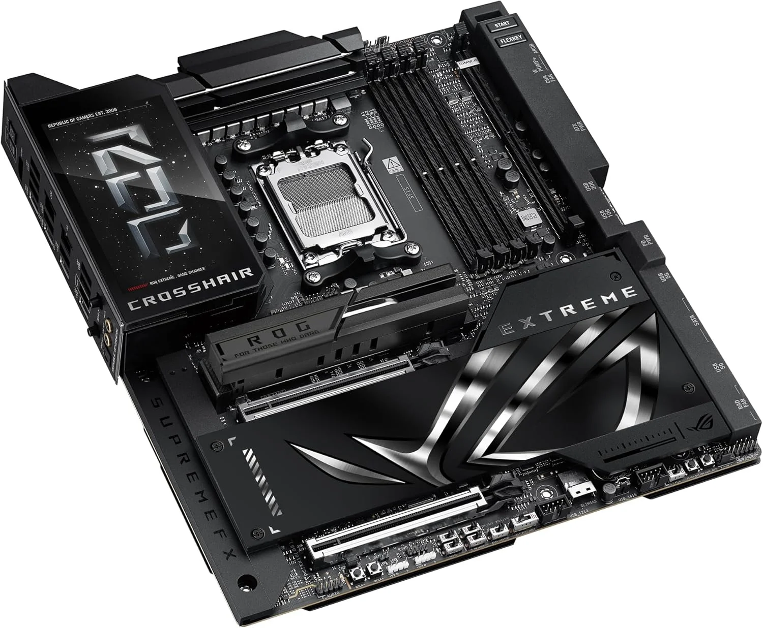 مادربرد گیمینگ ایسوس ROG Crosshair X870E Extreme سوکت AMD AM5 (Ryzen 9000، E-ATX، 3X PCIe 5.0، 2x PCIe 4.0، حافظه DDR 5، WiFi 7، اورکلاک هوش مصنوعی، PCIe Q Release، Aura Sync)