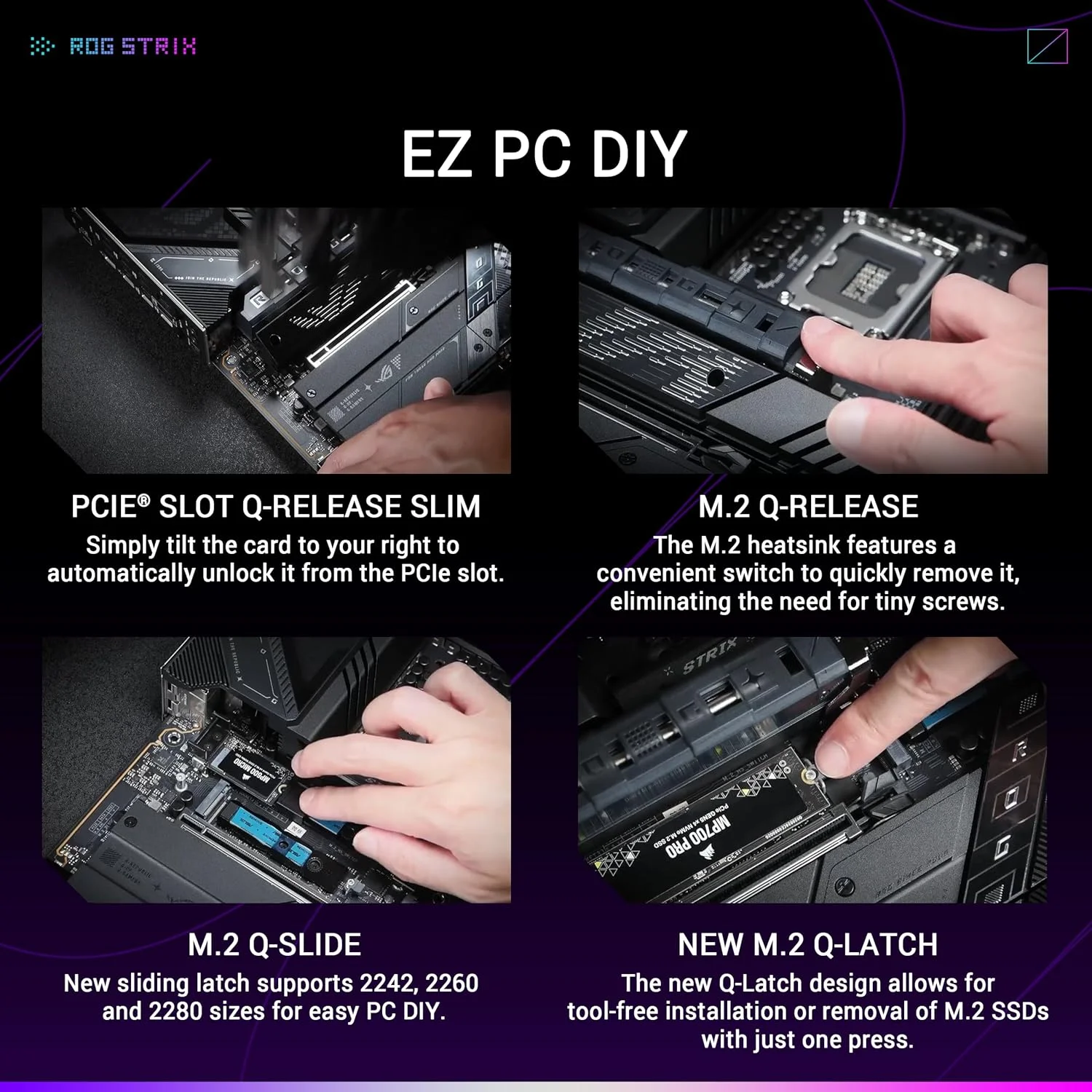 مادربرد ASUS ROG Strix Z890-E Gaming WiFi Intel® Z890 LGA 1851 ATX، آماده برای هوش مصنوعی پیشرفته، 18+2+1+2 فاز، DDR5، WiFi 7، 7X M.2، Thunderbolt™ 4، USB Type-C®، اورکلاک هوش مصنوعی، خنک کننده و شبکه