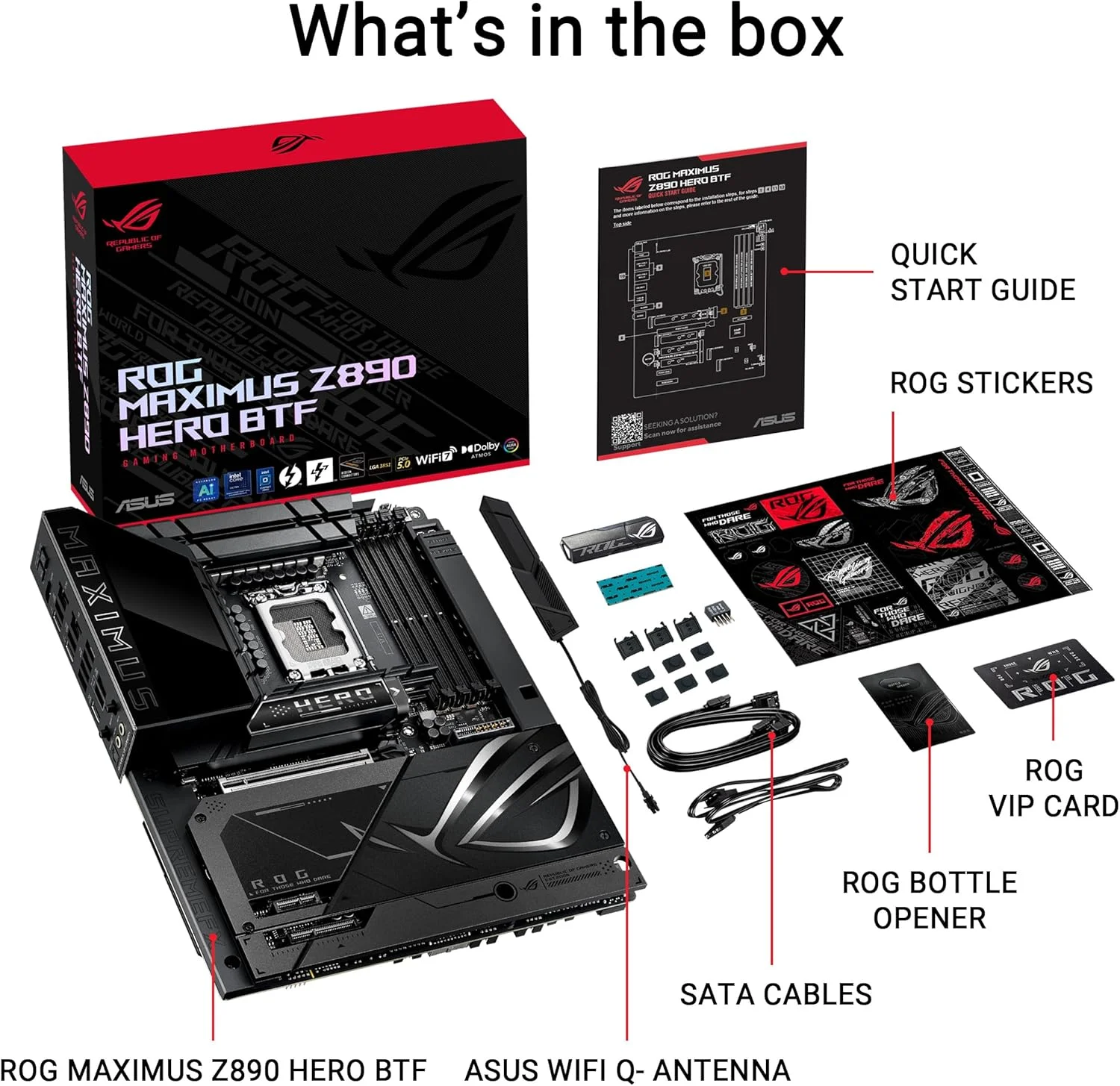 مادربرد ایسوس ROG Maximus Z890 Hero BTF Z890 LGA 1851 ATX، طراحی کانکتور مخفی، آماده برای هوش مصنوعی پیشرفته، 22+1+2 مرحله، DDR5، WiFi 7، LAN 2.5G، 6X M.2، PCIe 5.0، Thunderbolt 4، USB Type-C، هوش مصنوعی