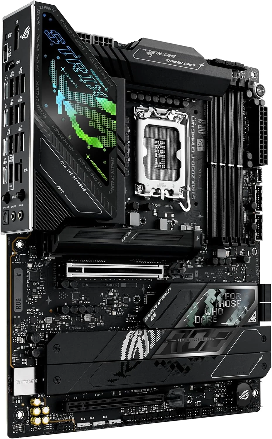 مادربرد ASUS ROG Strix Z890-F Gaming WiFi Intel® Z890 LGA 1851 ATX، آماده برای هوش مصنوعی پیشرفته، 16+2+1+2 مرحله، DDR5، WiFi 7، 5X M.2، Thunderbolt™ 4، USB Type-C®، اورکلاک هوش مصنوعی، خنک کننده و شبکه